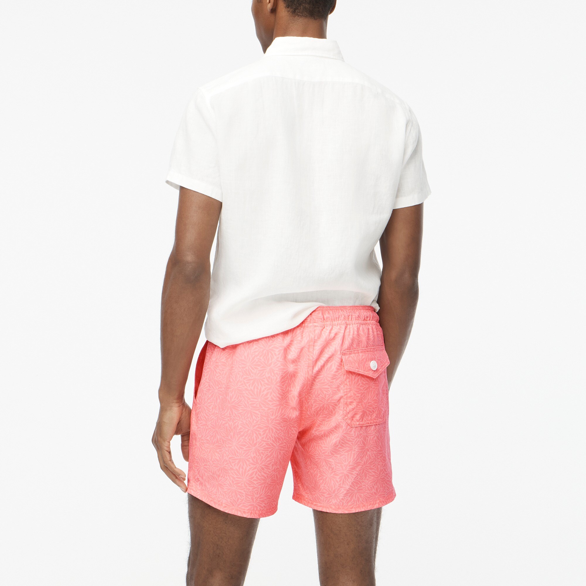 6" printed swim trunk