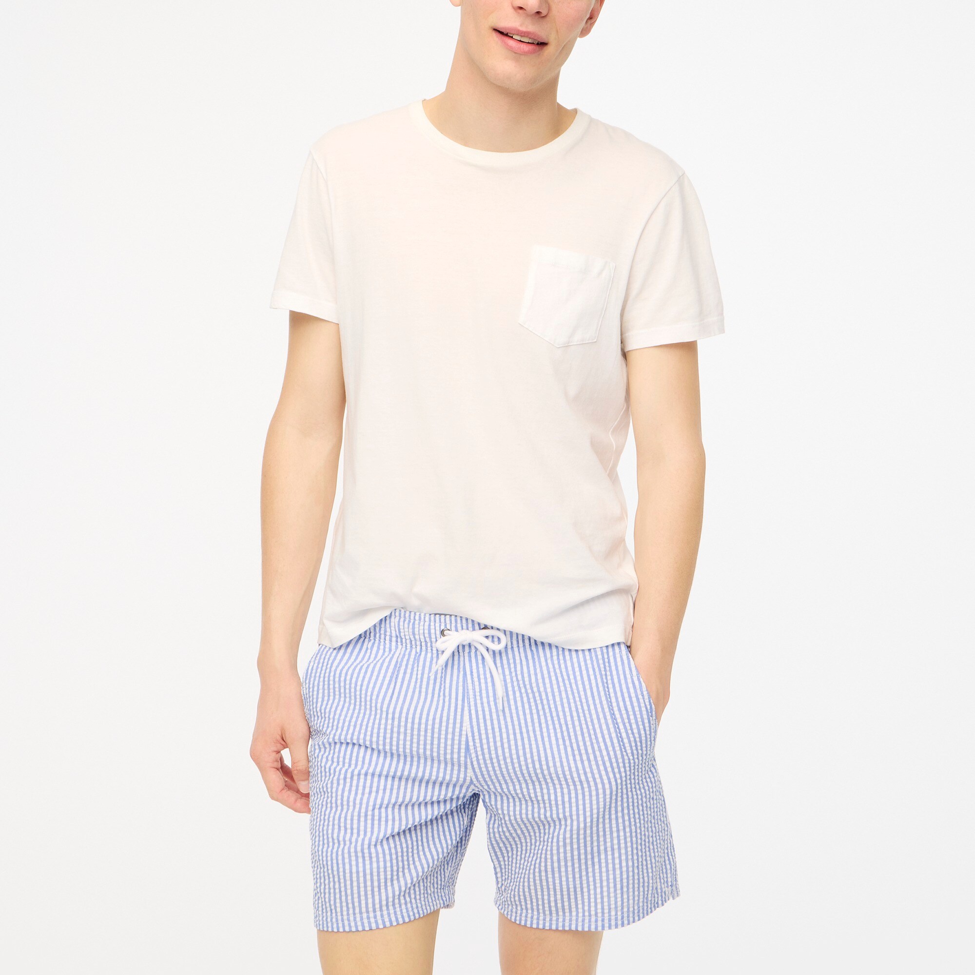 6&quot; seersucker swim trunk