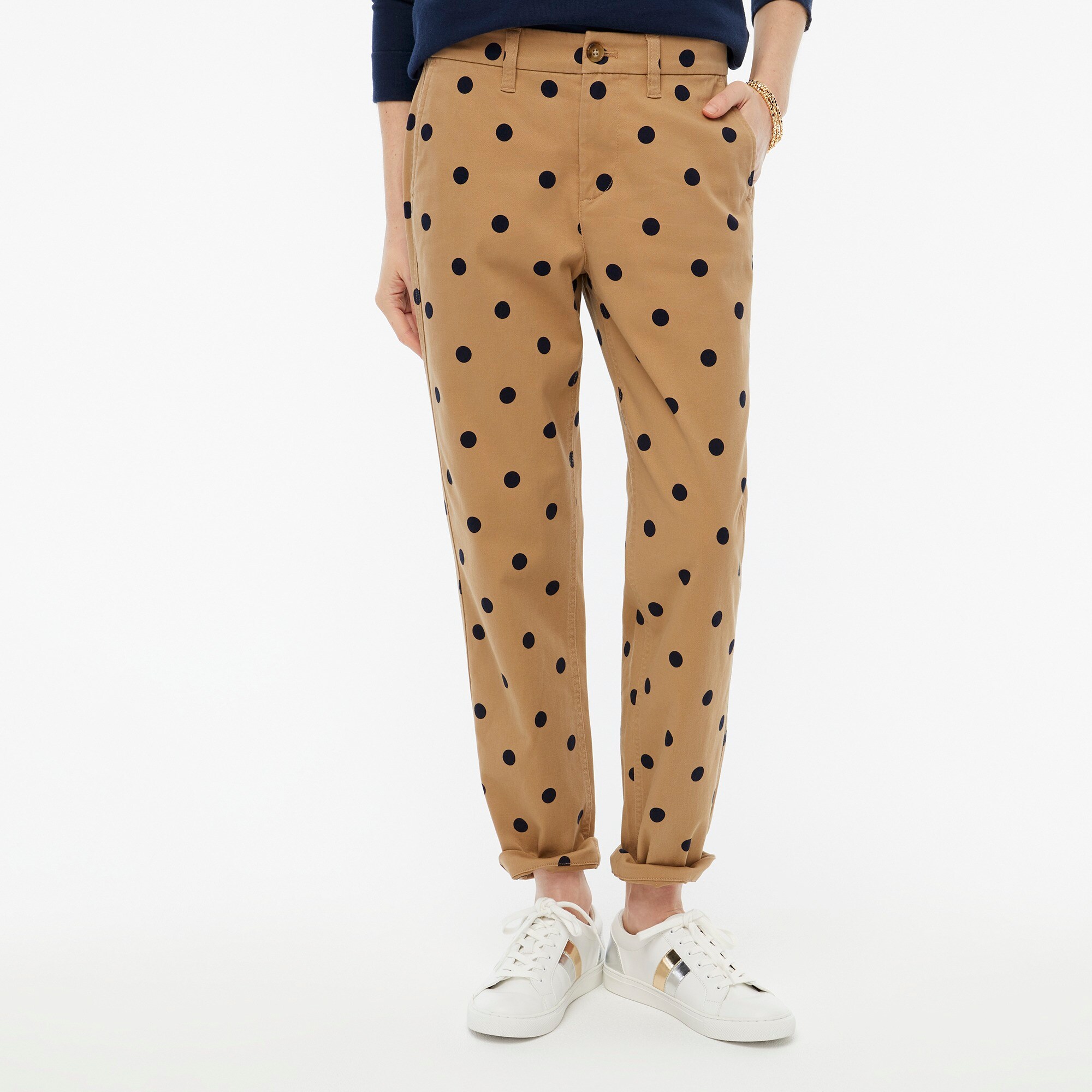 j.crew factory: high-rise girlfriend chino pant, right side, view zoomed
