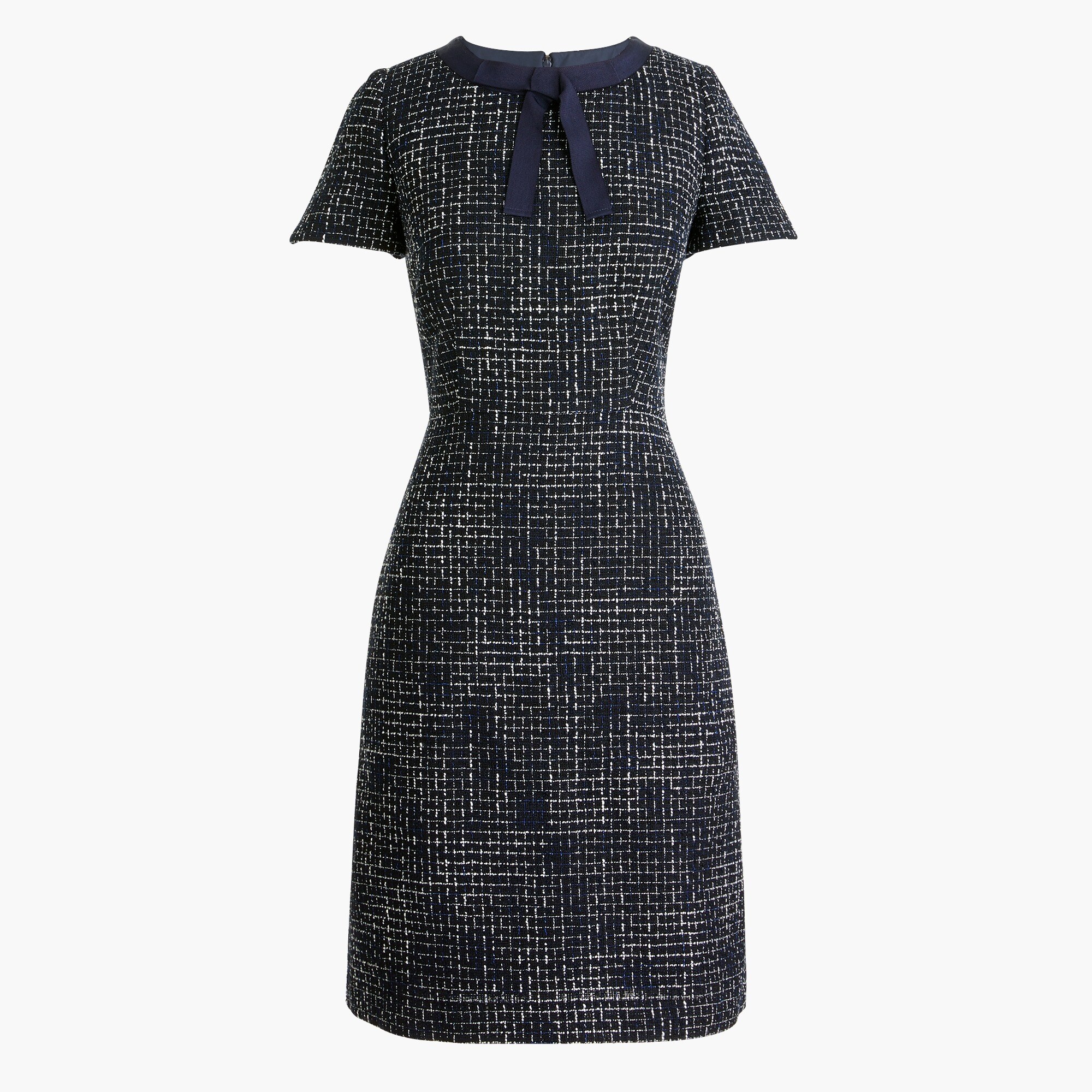 bow-tie tweed dress for women