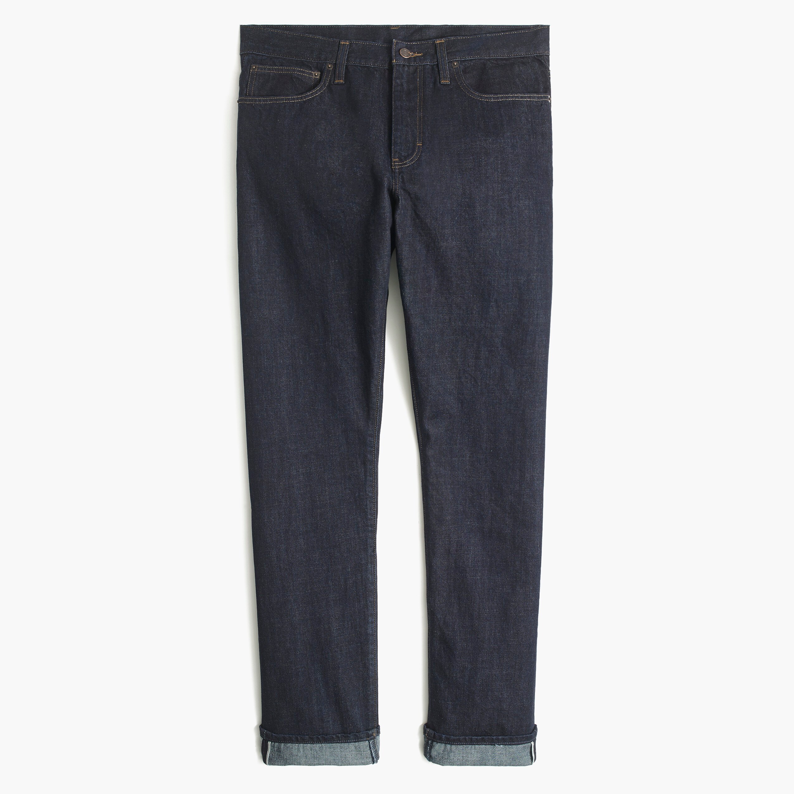 Straight-fit flex jean in selvedge