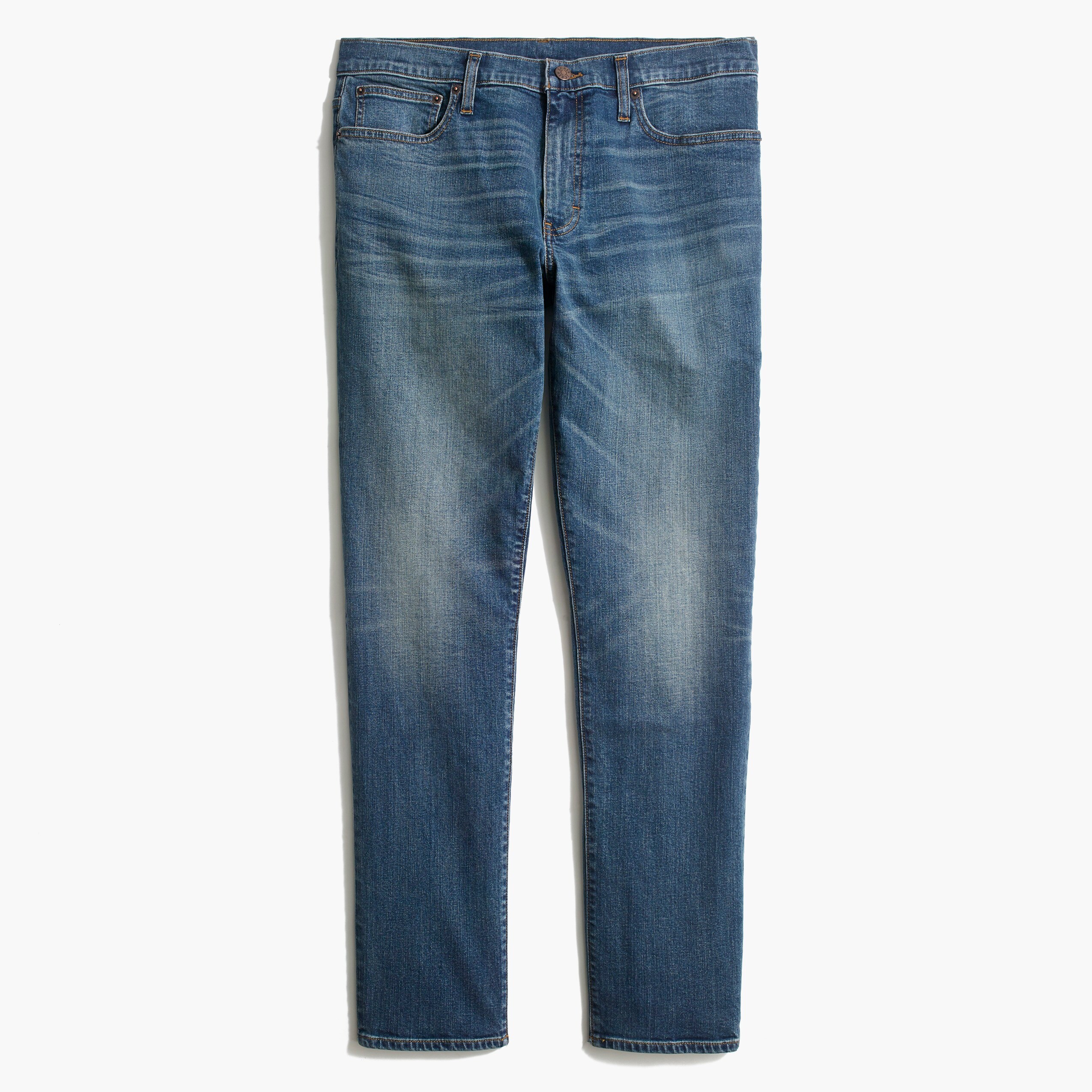 straight-fit flex jean in medium tinted wash for men