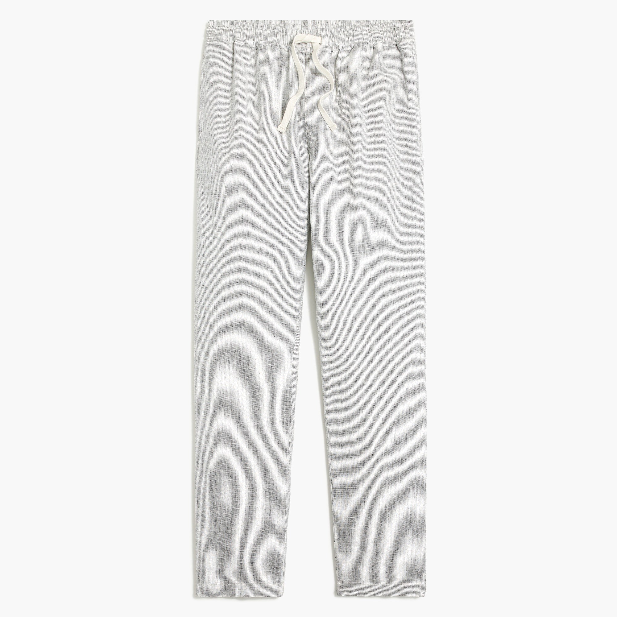 Linen-cotton drawstring pant in stripe