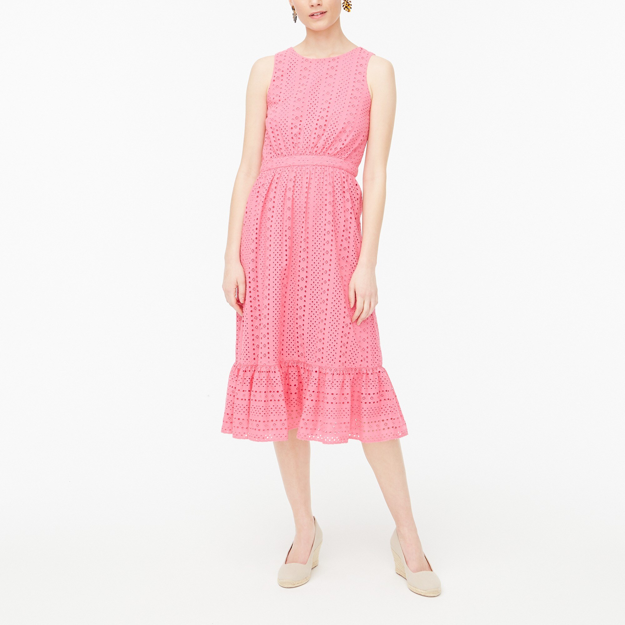 j crew eyelet midi dress