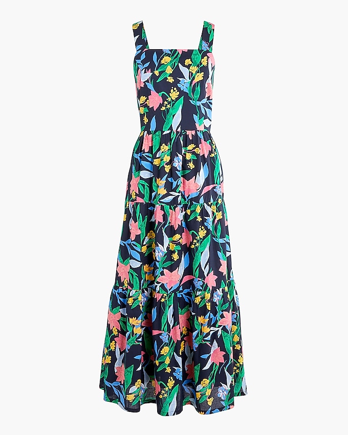 factory: floral tiered maxi dress for women, right side, view zoomed