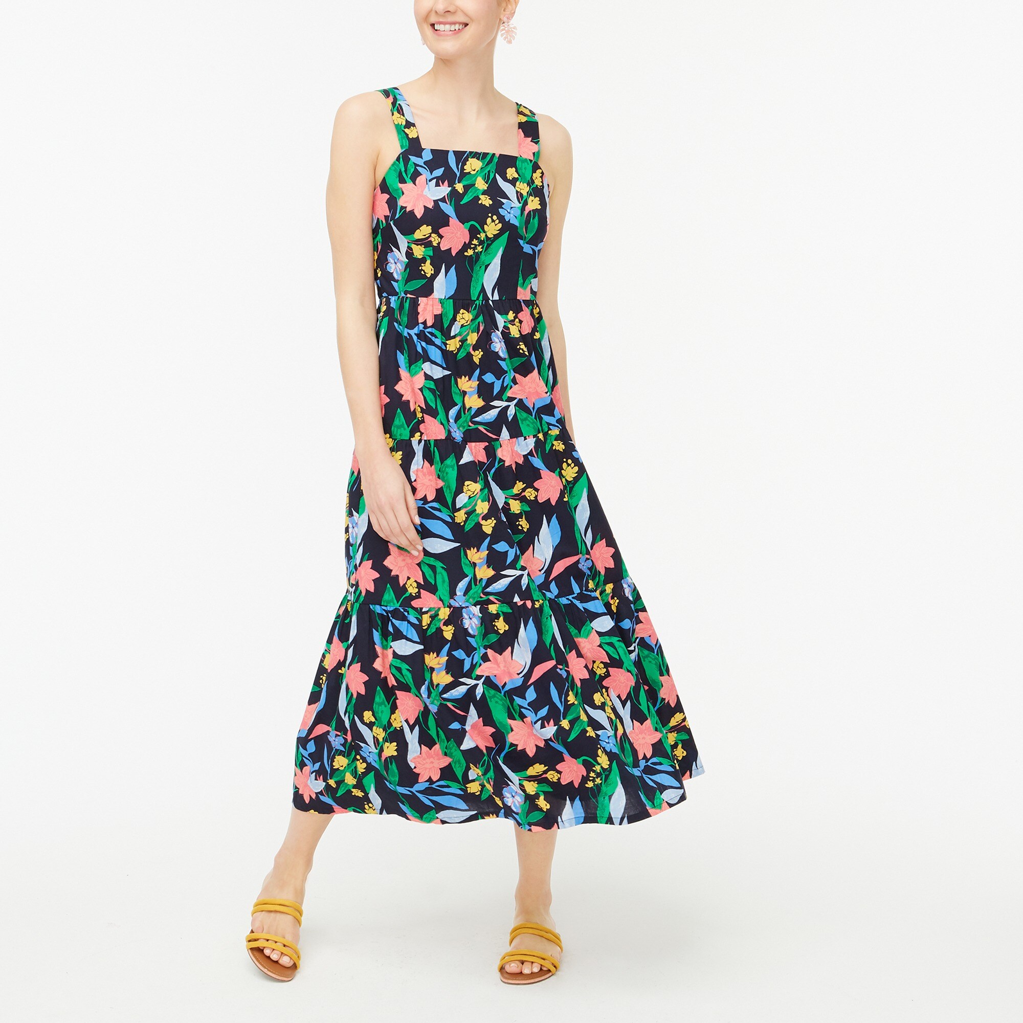 J.Crew Factory Floral Tiered Maxi Dress For Women