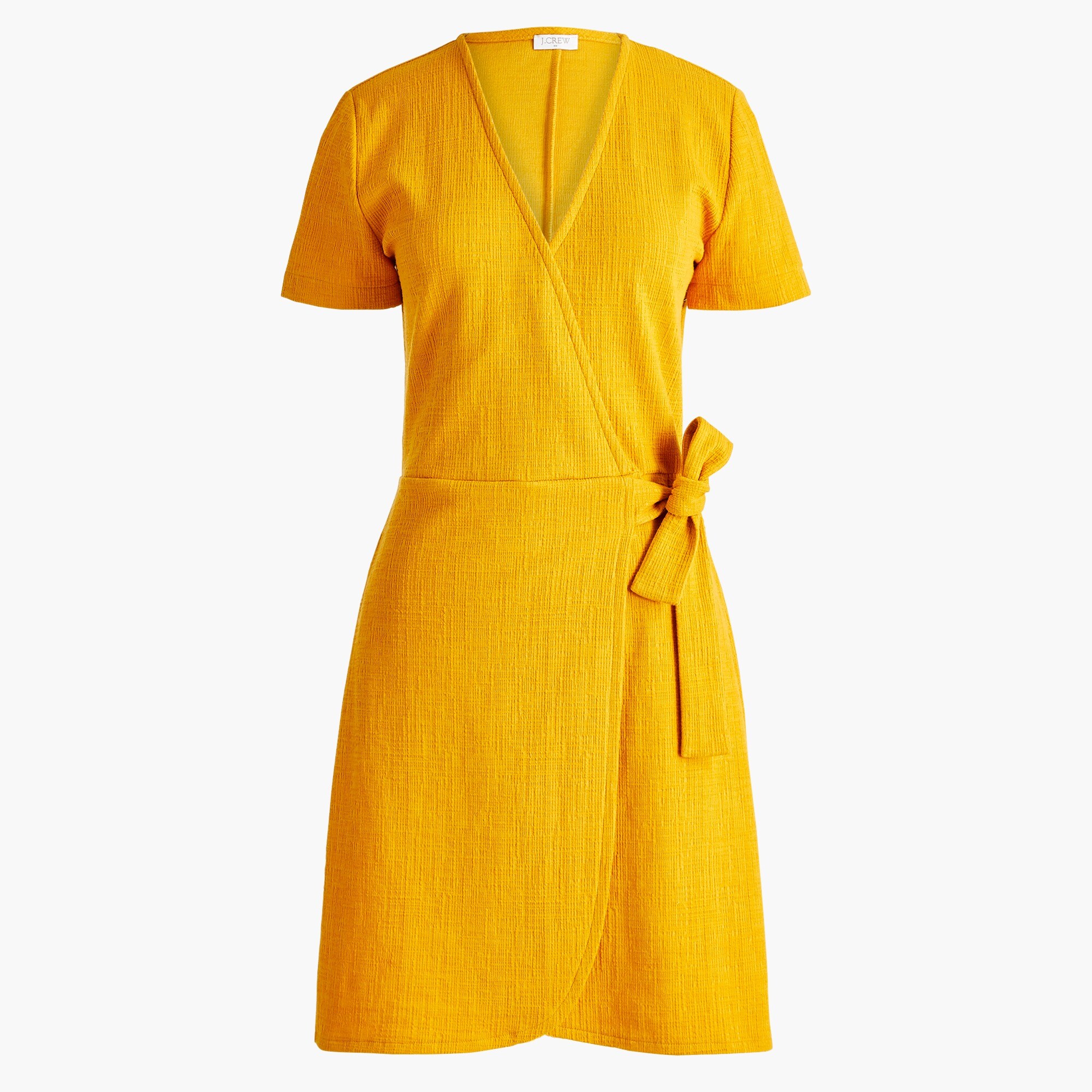 Textured knit wrap dress