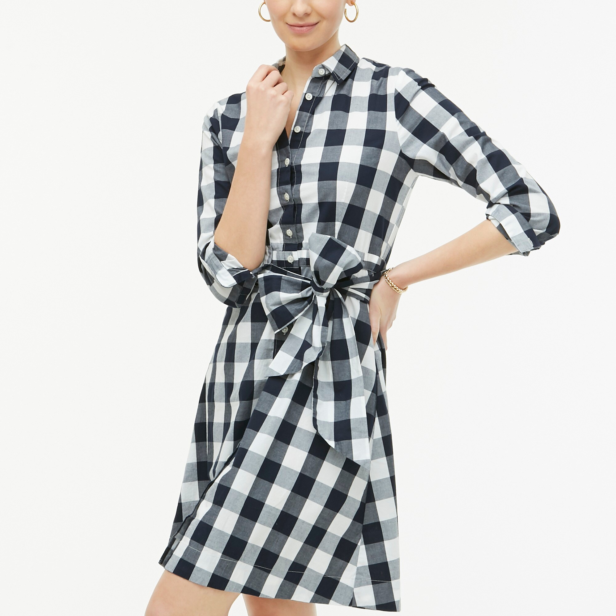 gingham shirt dress