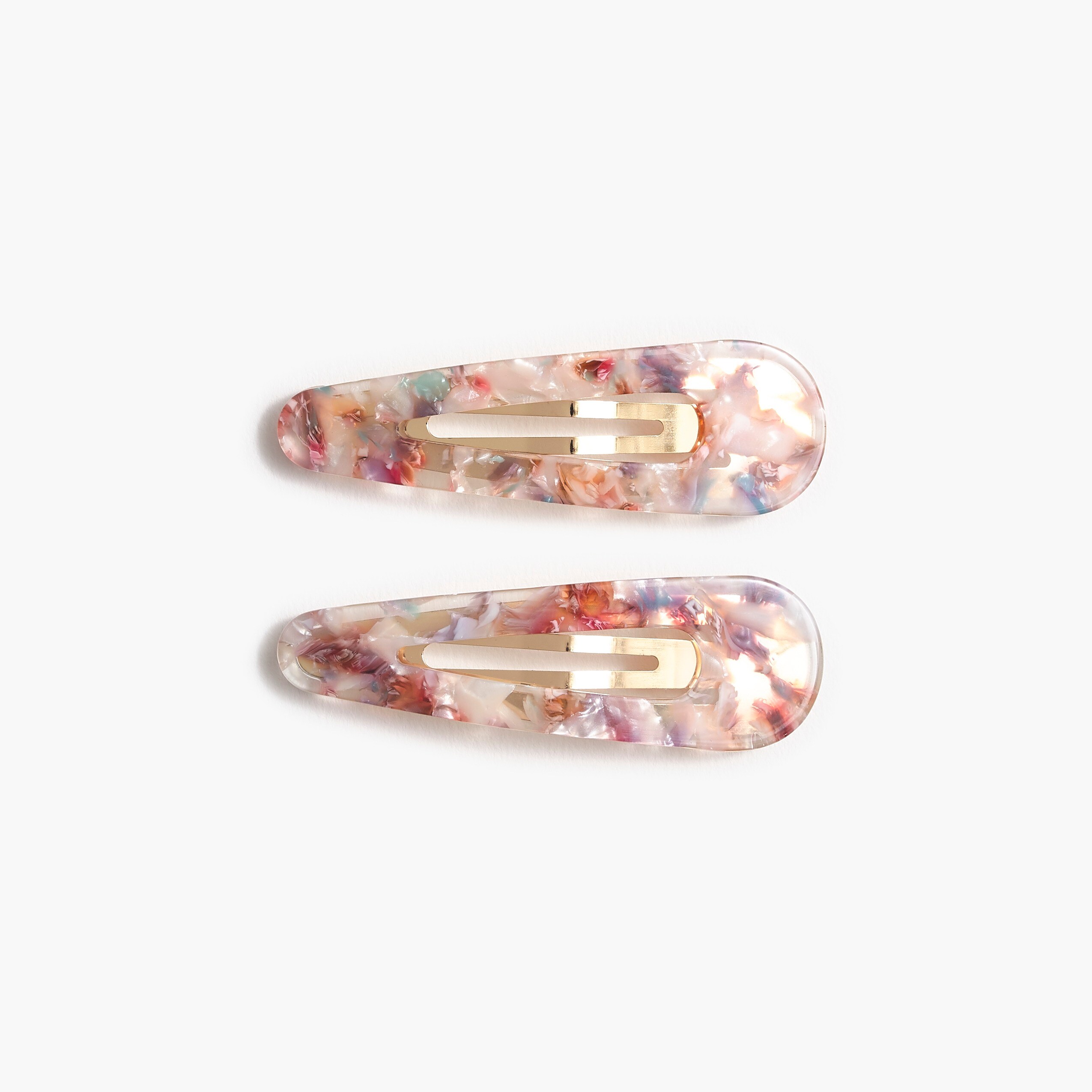 Multicolor tortoise hair clip set