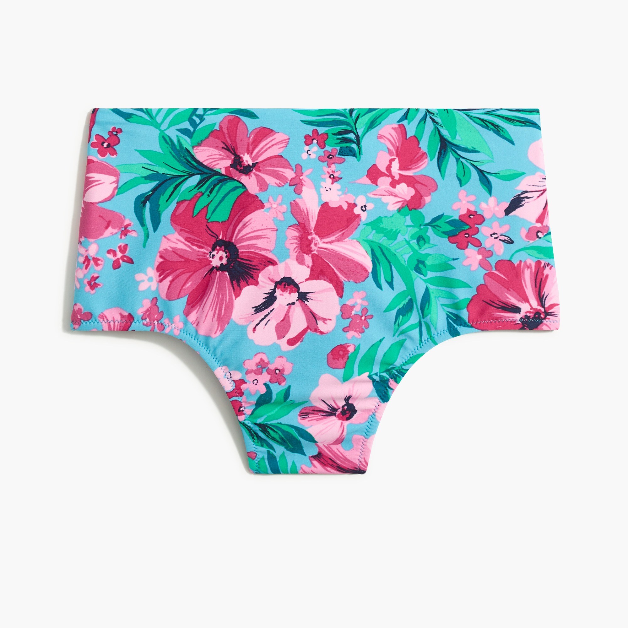 Floral high-waisted bikini bottom