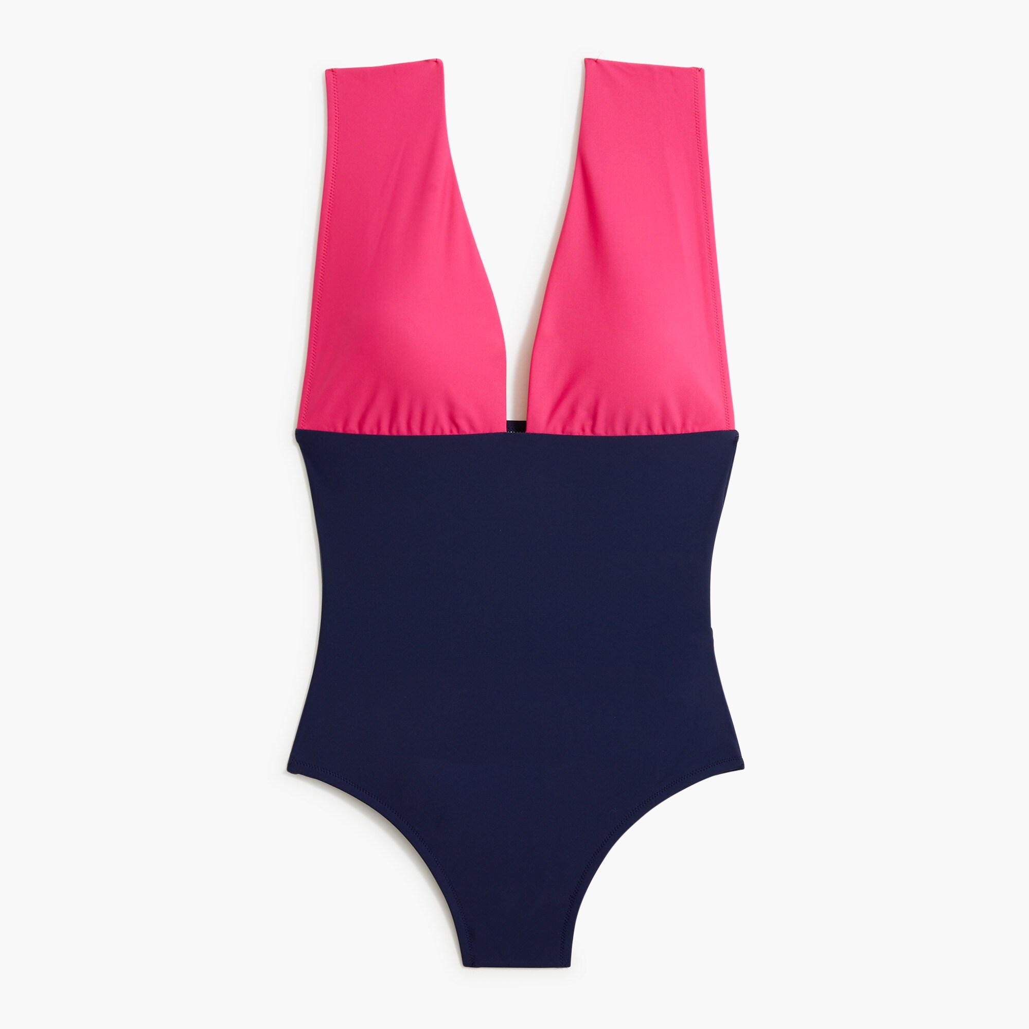 Colorblock v-neck one-piece