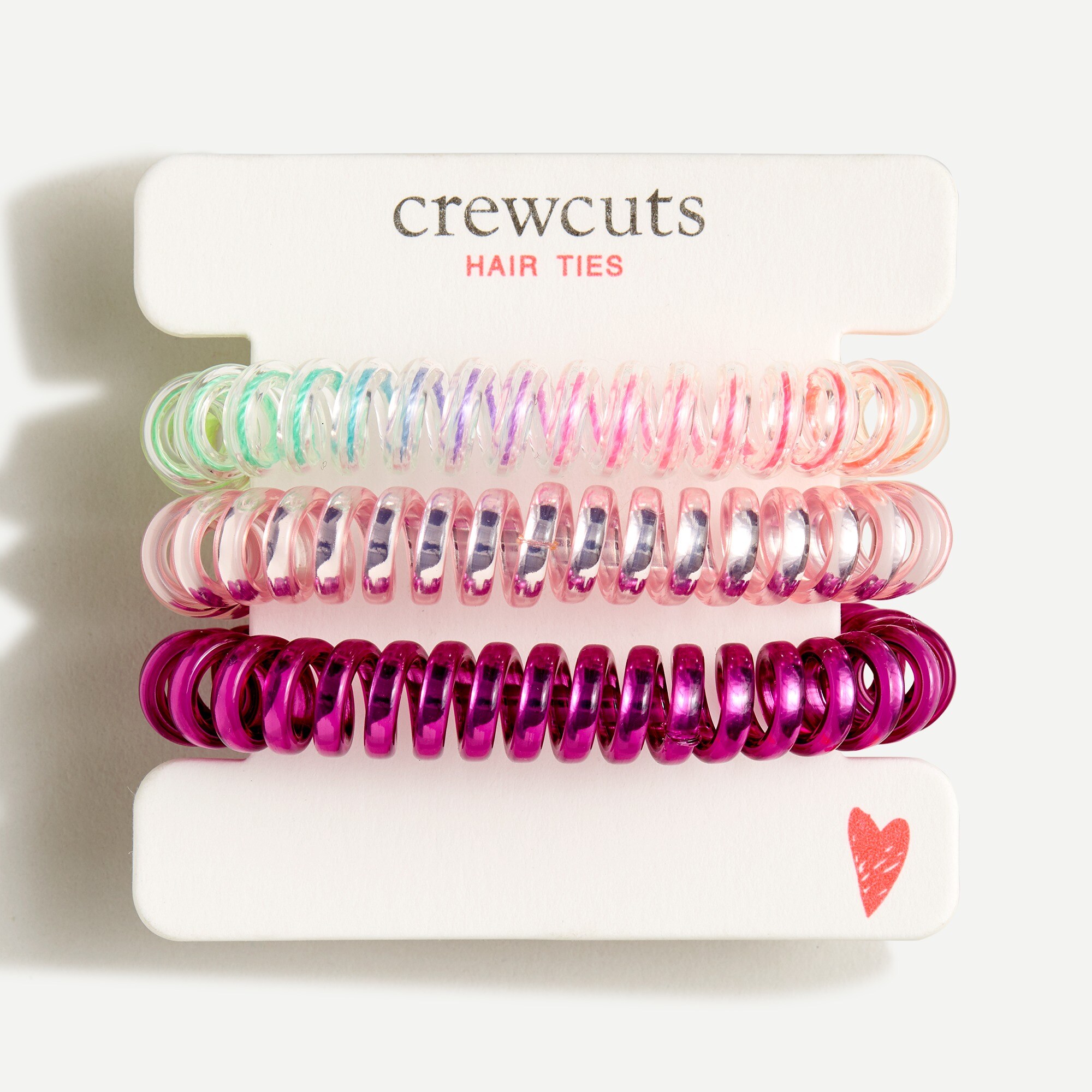 Girls' spiral hair ties three-pack