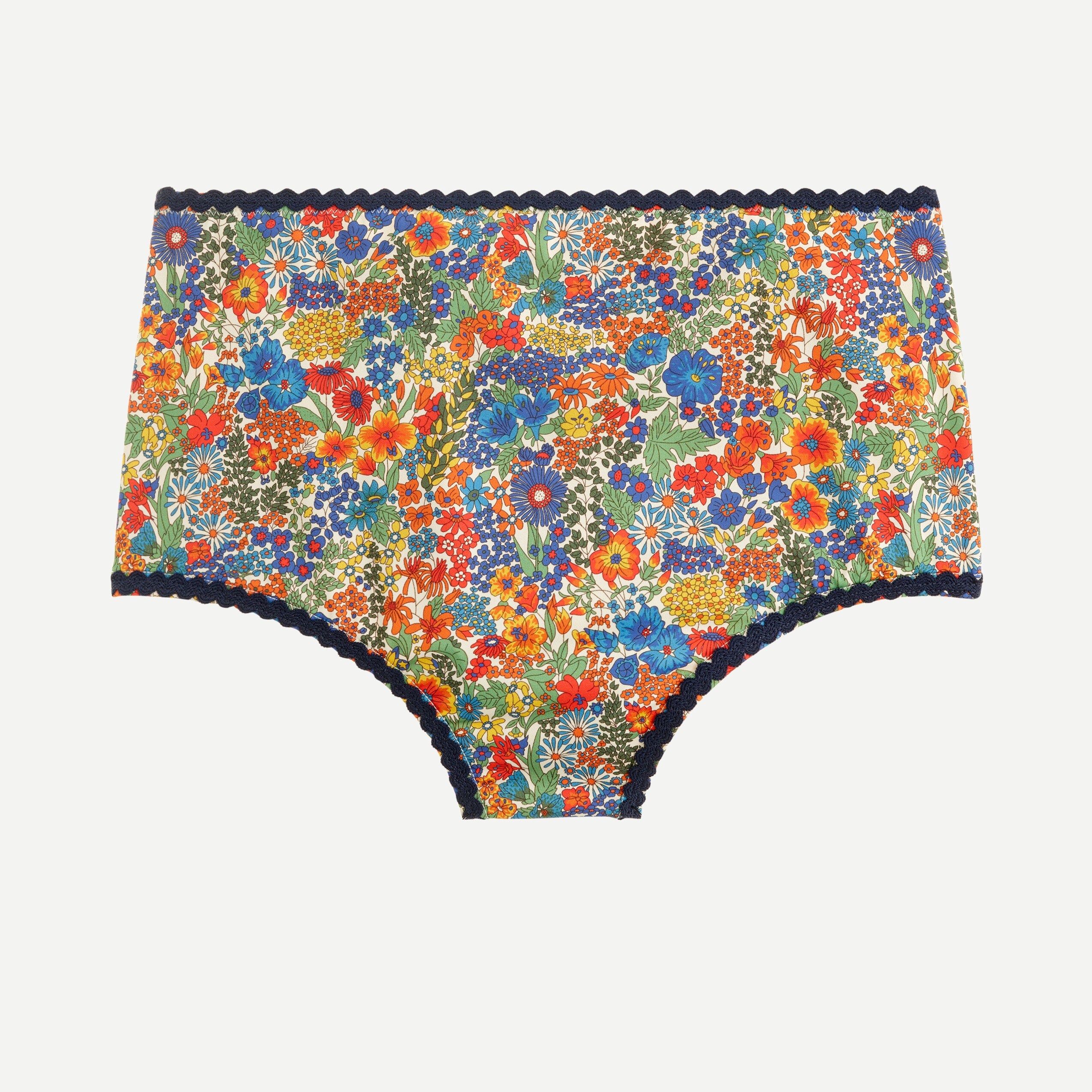 Rickrack high-waisted bikini bottom in Liberty® Margaret Annie print