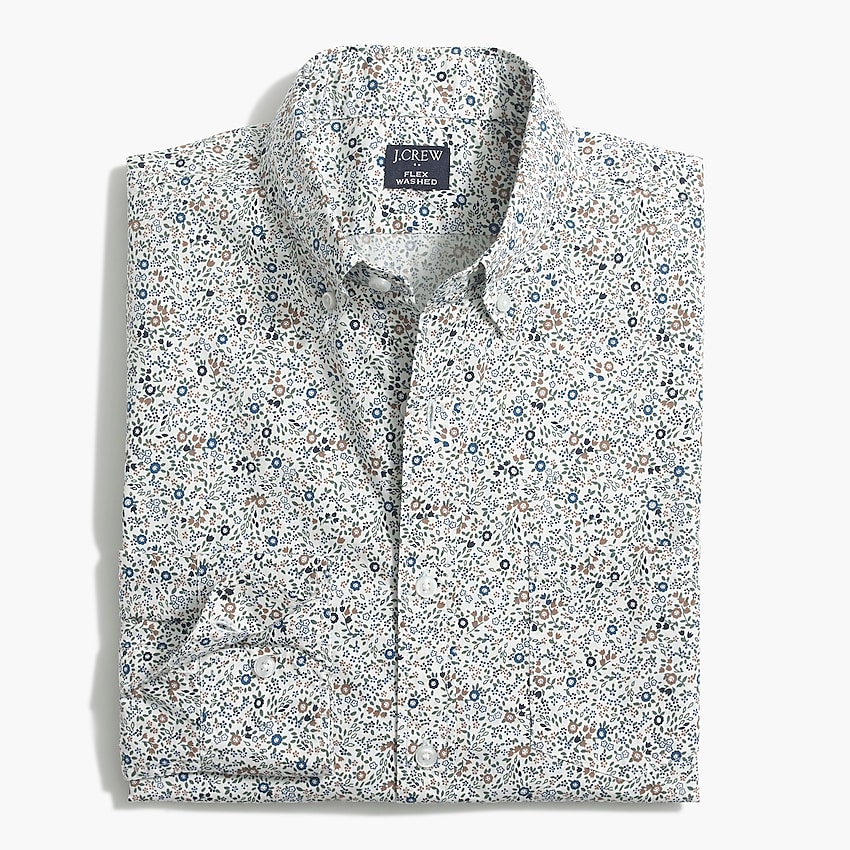 factory: floral regular flex casual shirt for men, right side, view zoomed