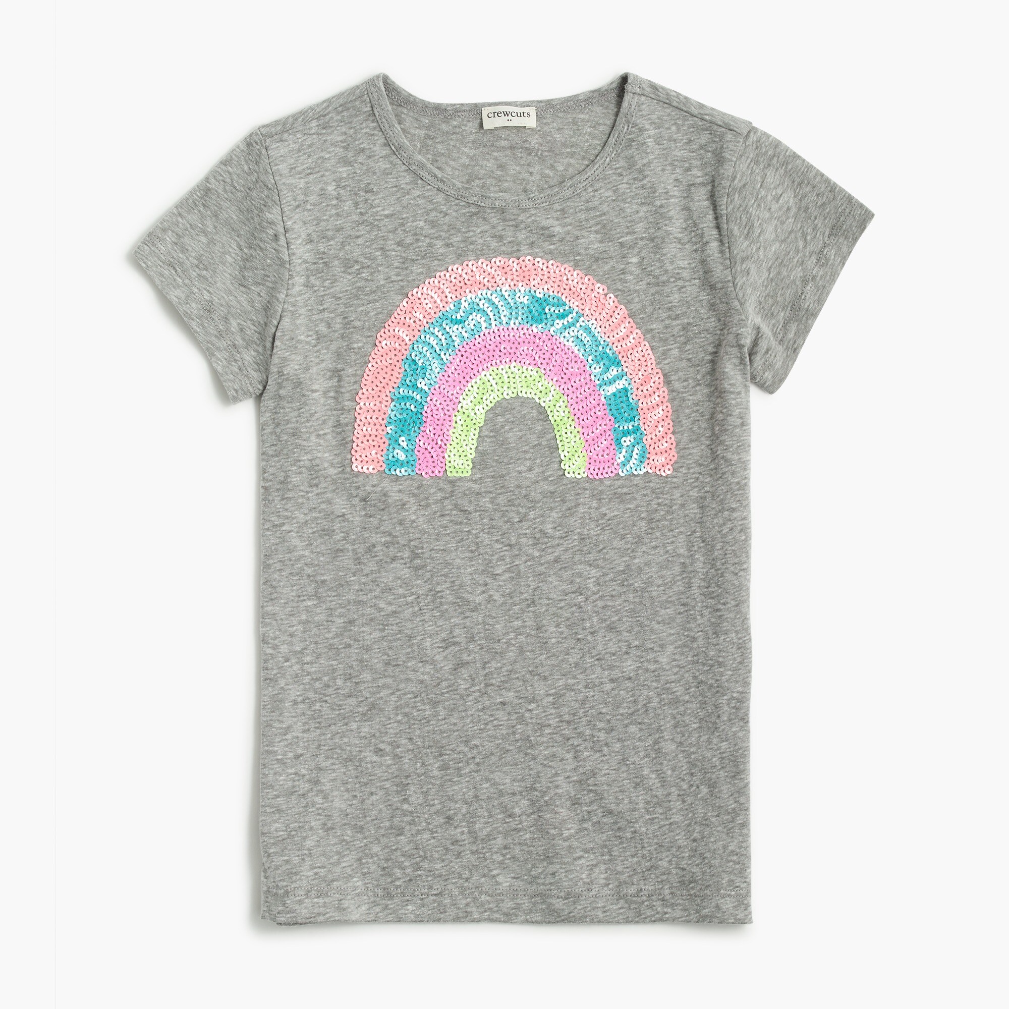Girls' sequin rainbow graphic tee