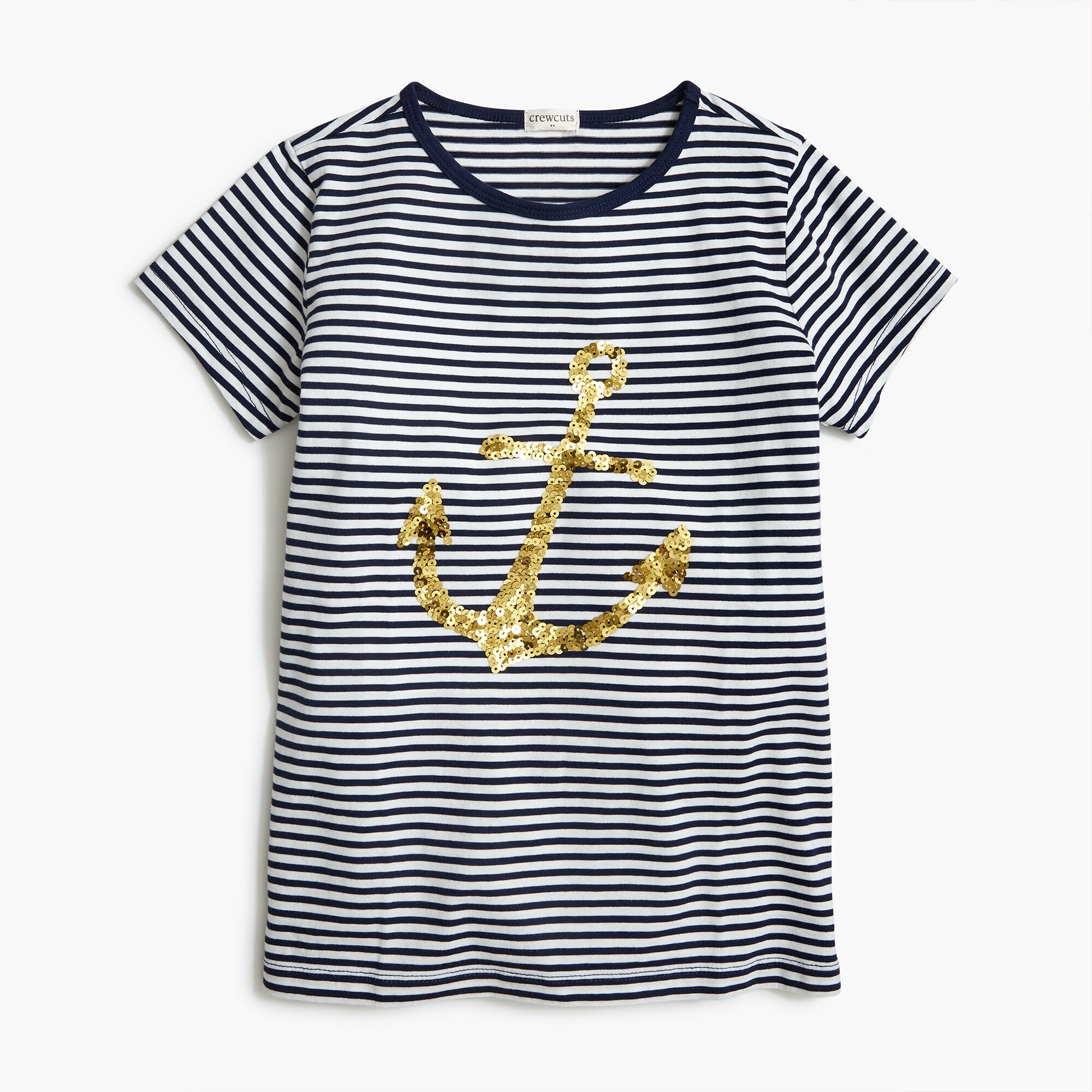 Girls' sequined anchor graphic tee