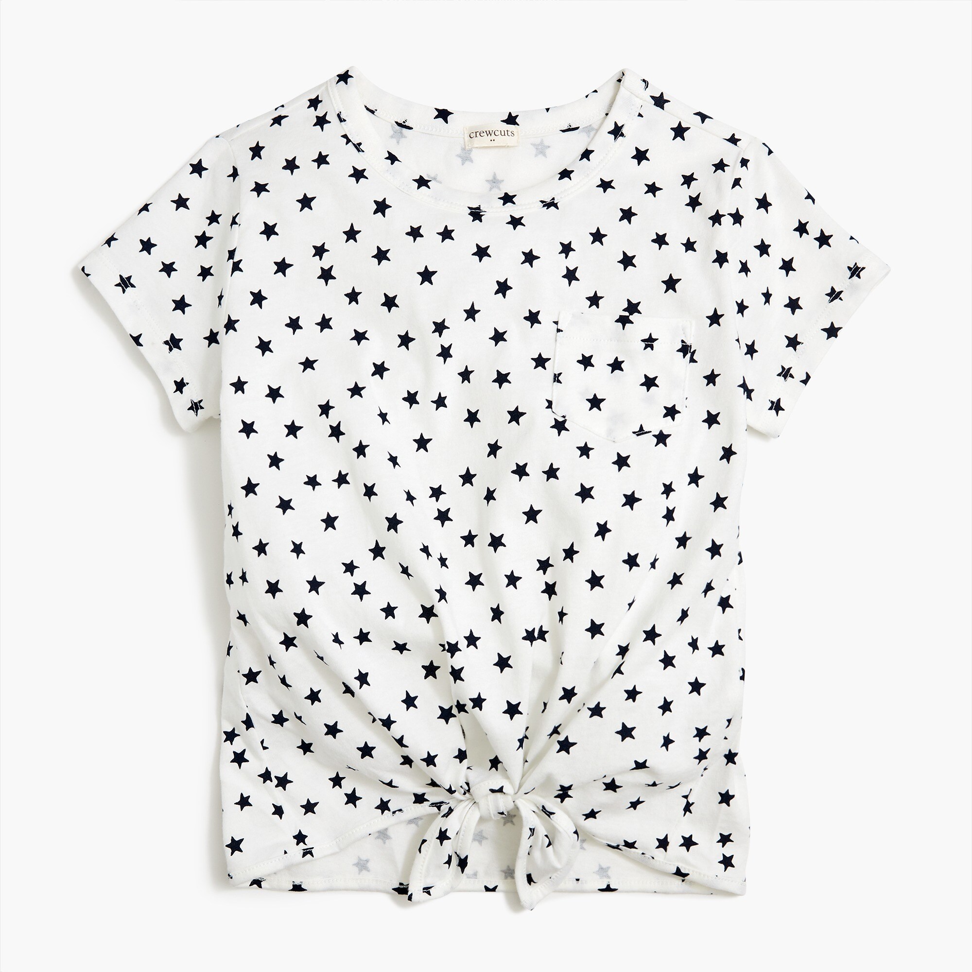 Girls' short-sleeve tie-front star tee