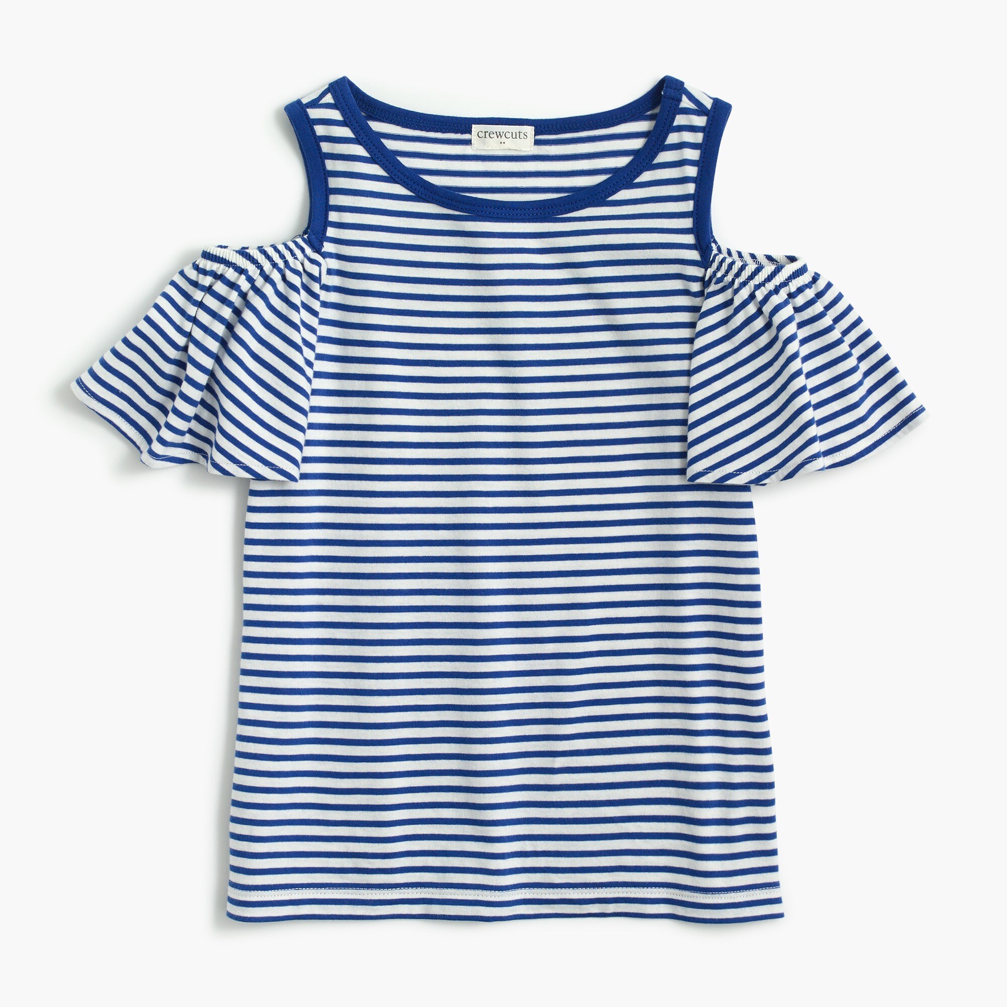 Girls' cold-shoulder tank top in stripe