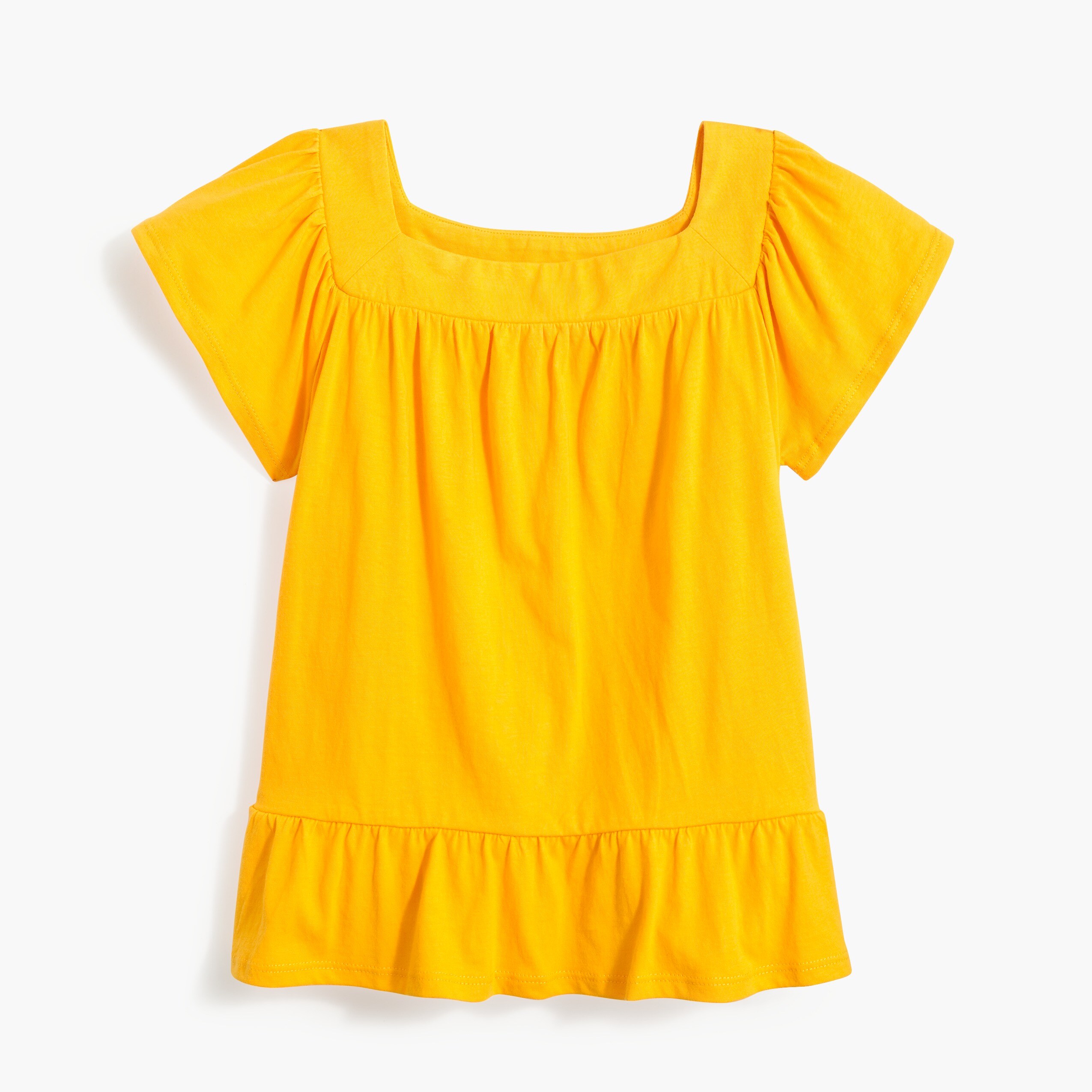 Girls' square-neck peplum tee