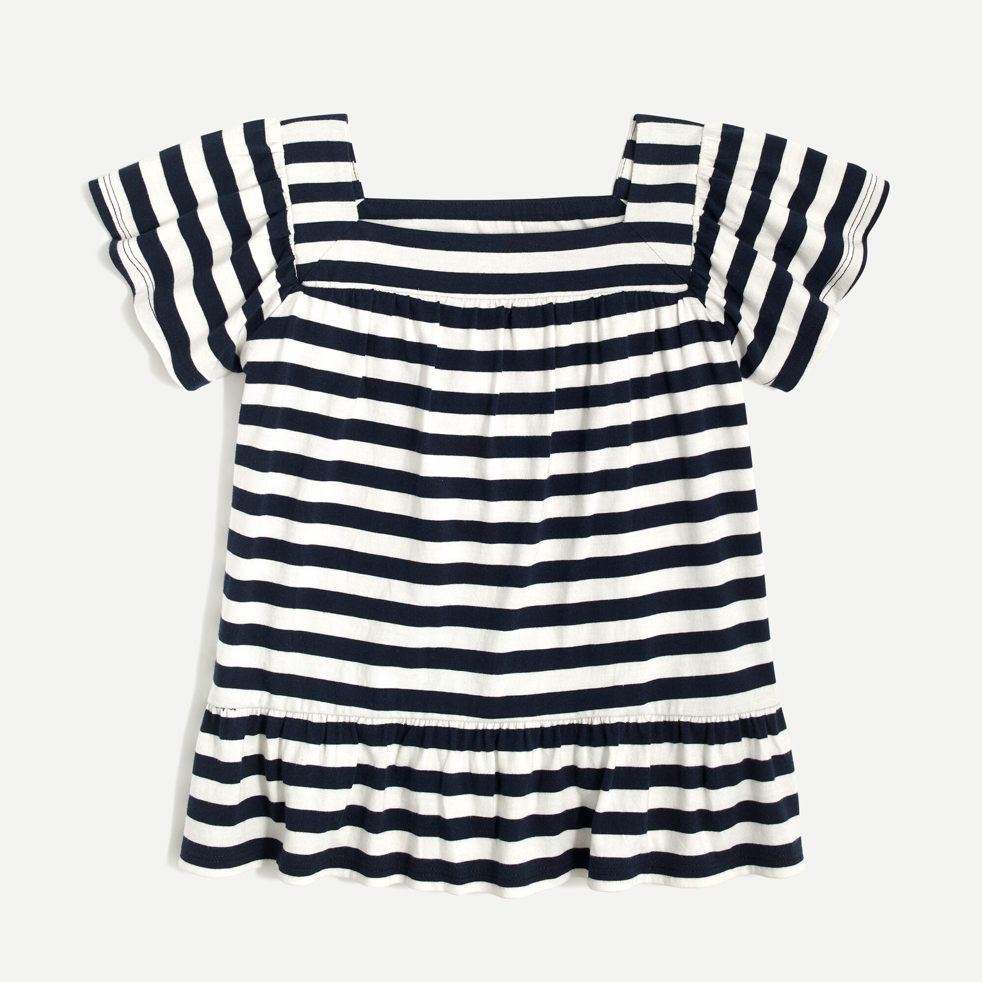 girls' printed square-neck peplum tee for girls
