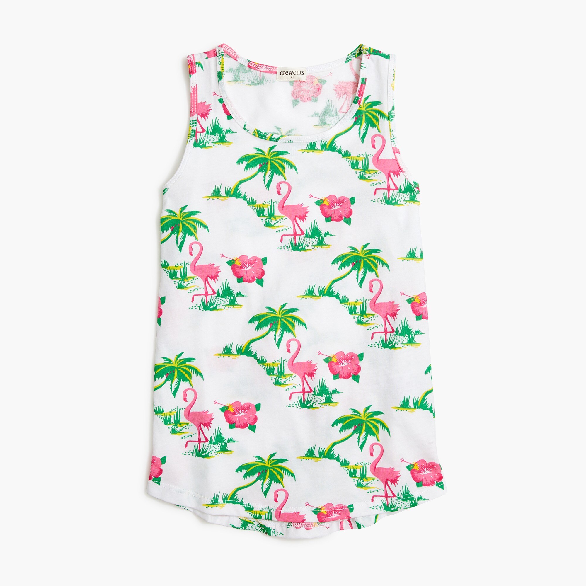 Girls' flamingo cotton tank top
