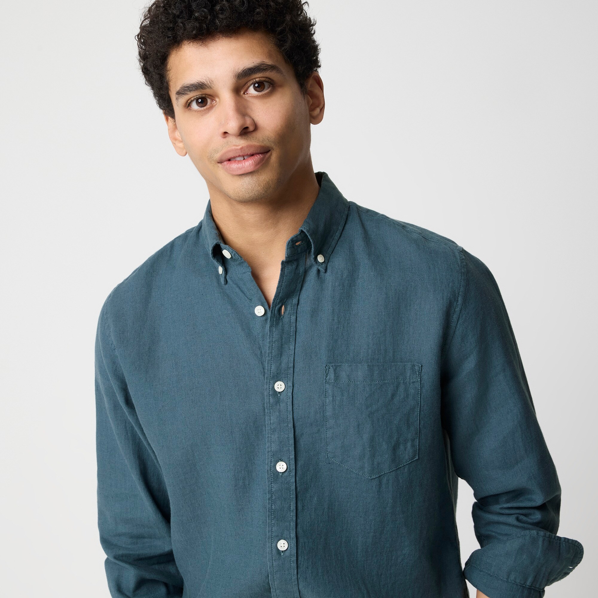 Classic linen-blend shirt
