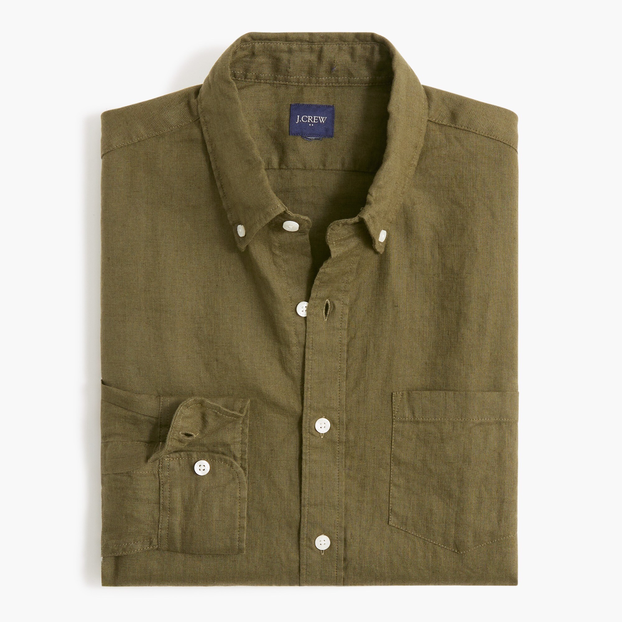 Slim linen-blend shirt