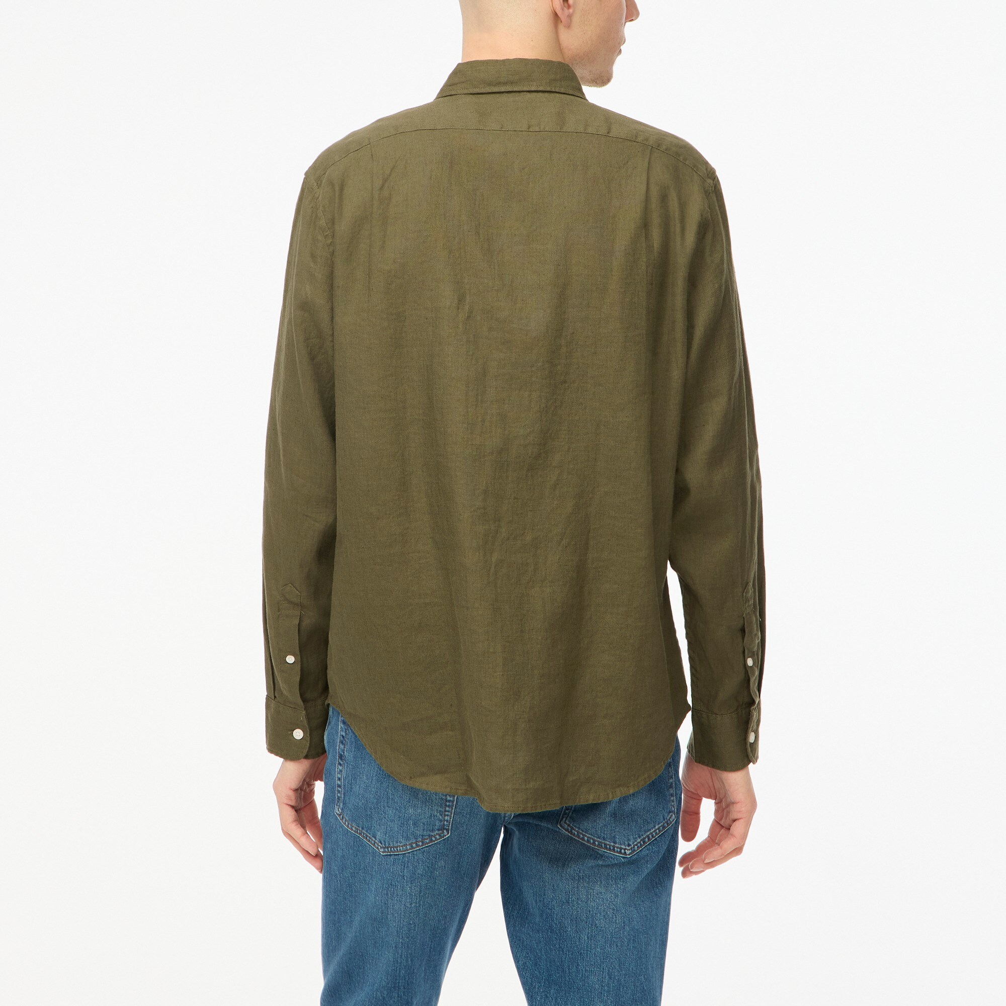Slim linen-blend shirt
