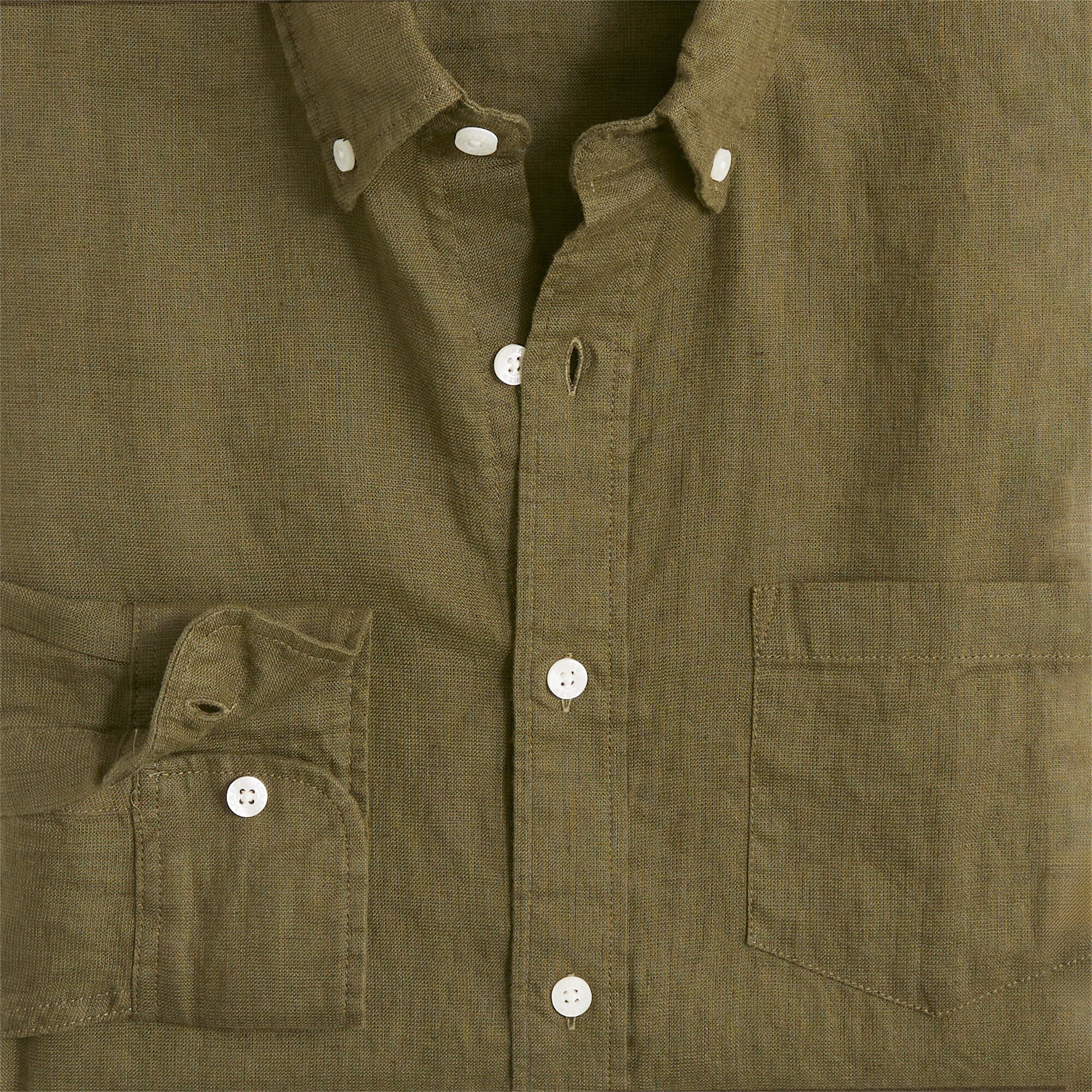 Slim linen-blend shirt