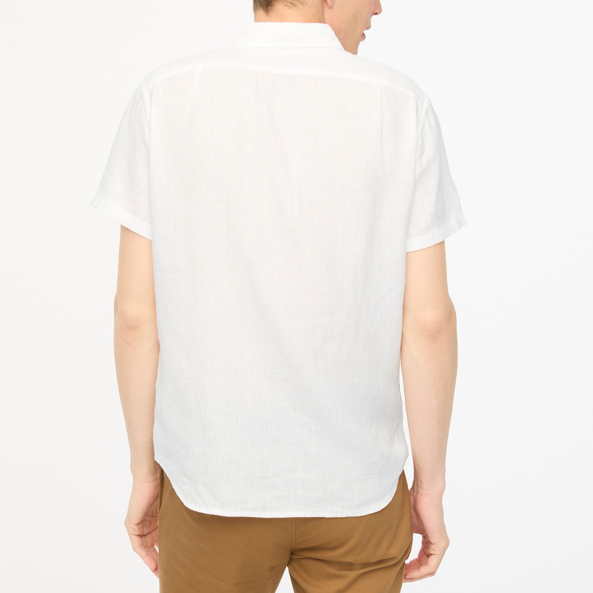 Short-sleeve linen-blend shirt