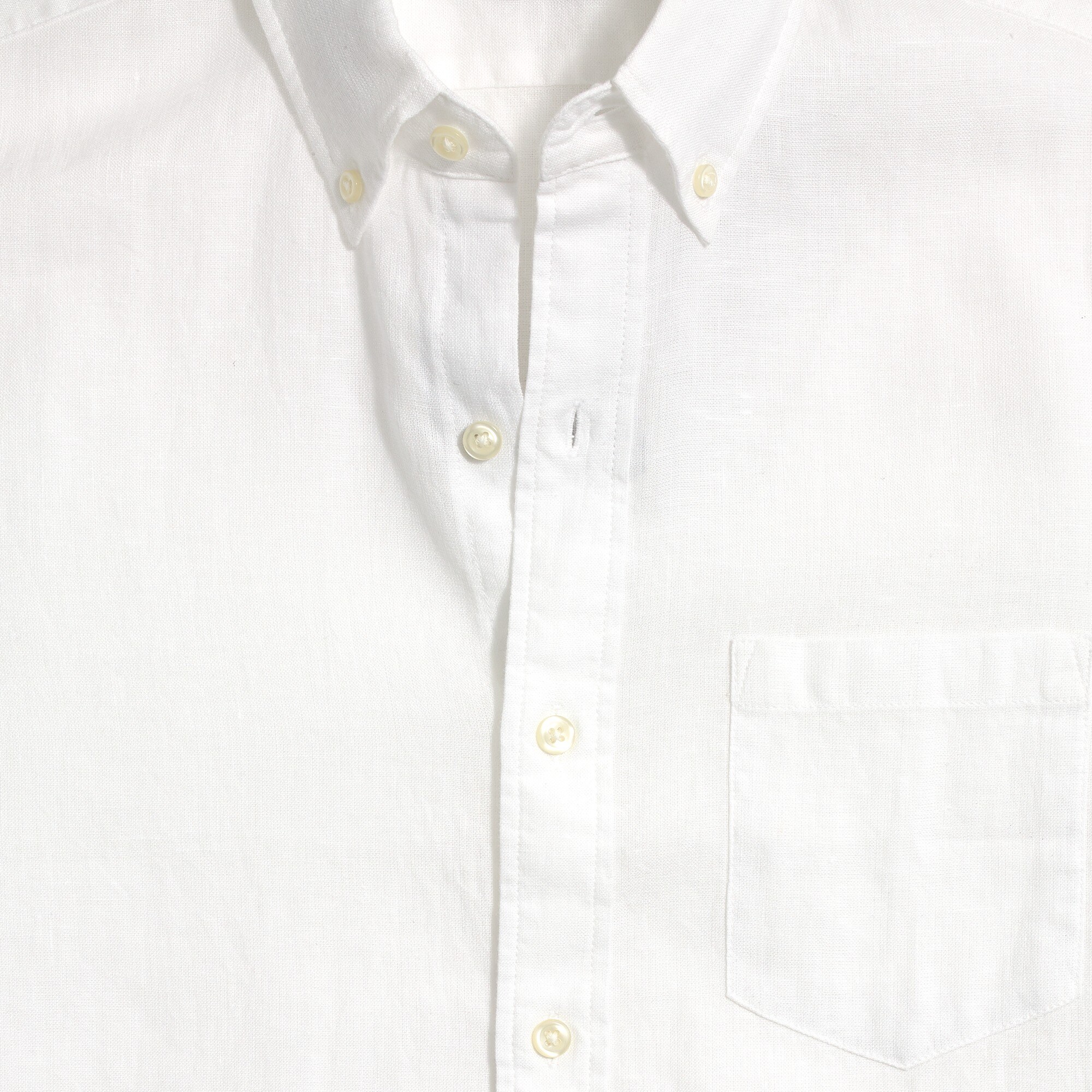Short-sleeve linen-blend shirt
