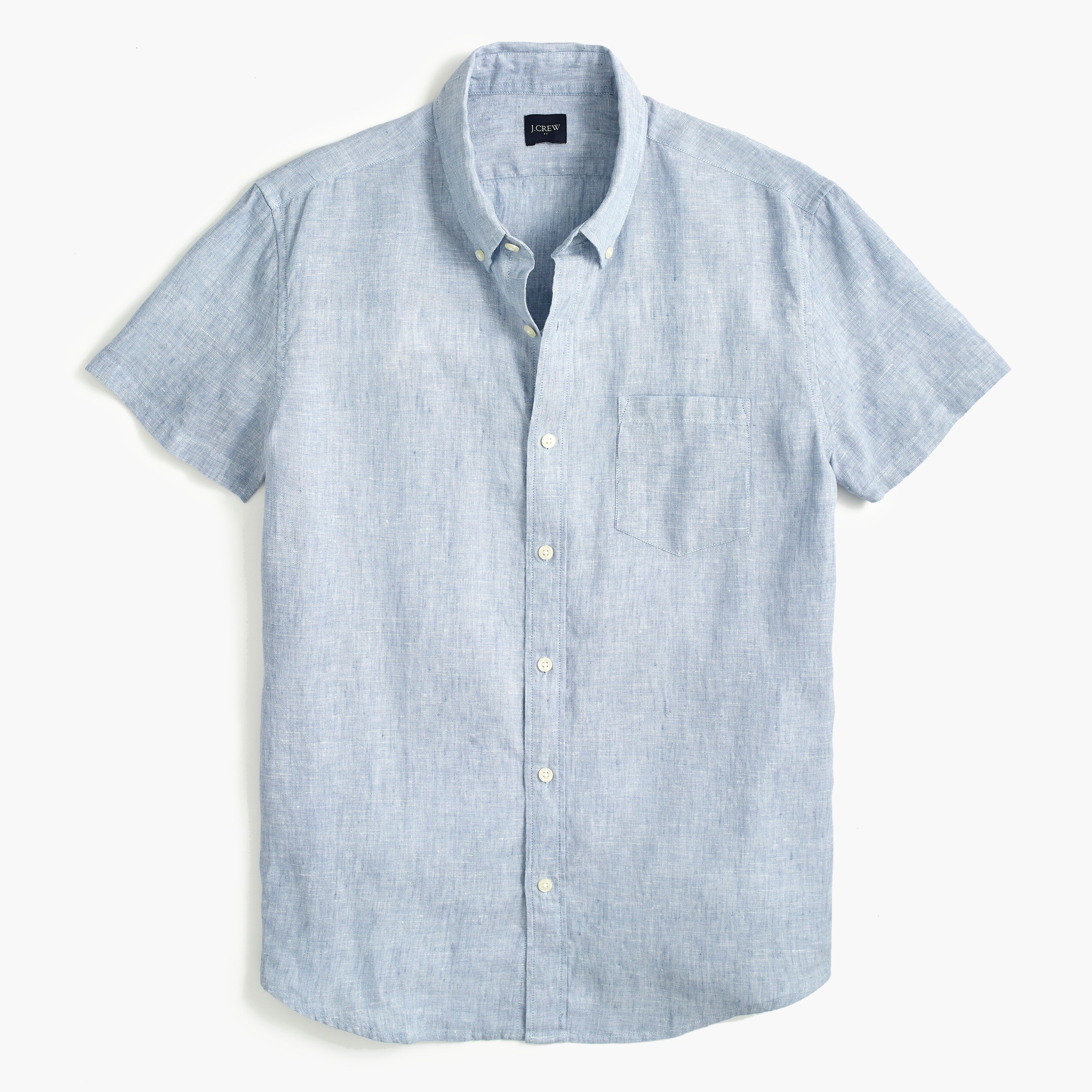 mens Short-sleeve linen-blend shirt