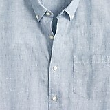 Slim short-sleeve linen-cotton shirt