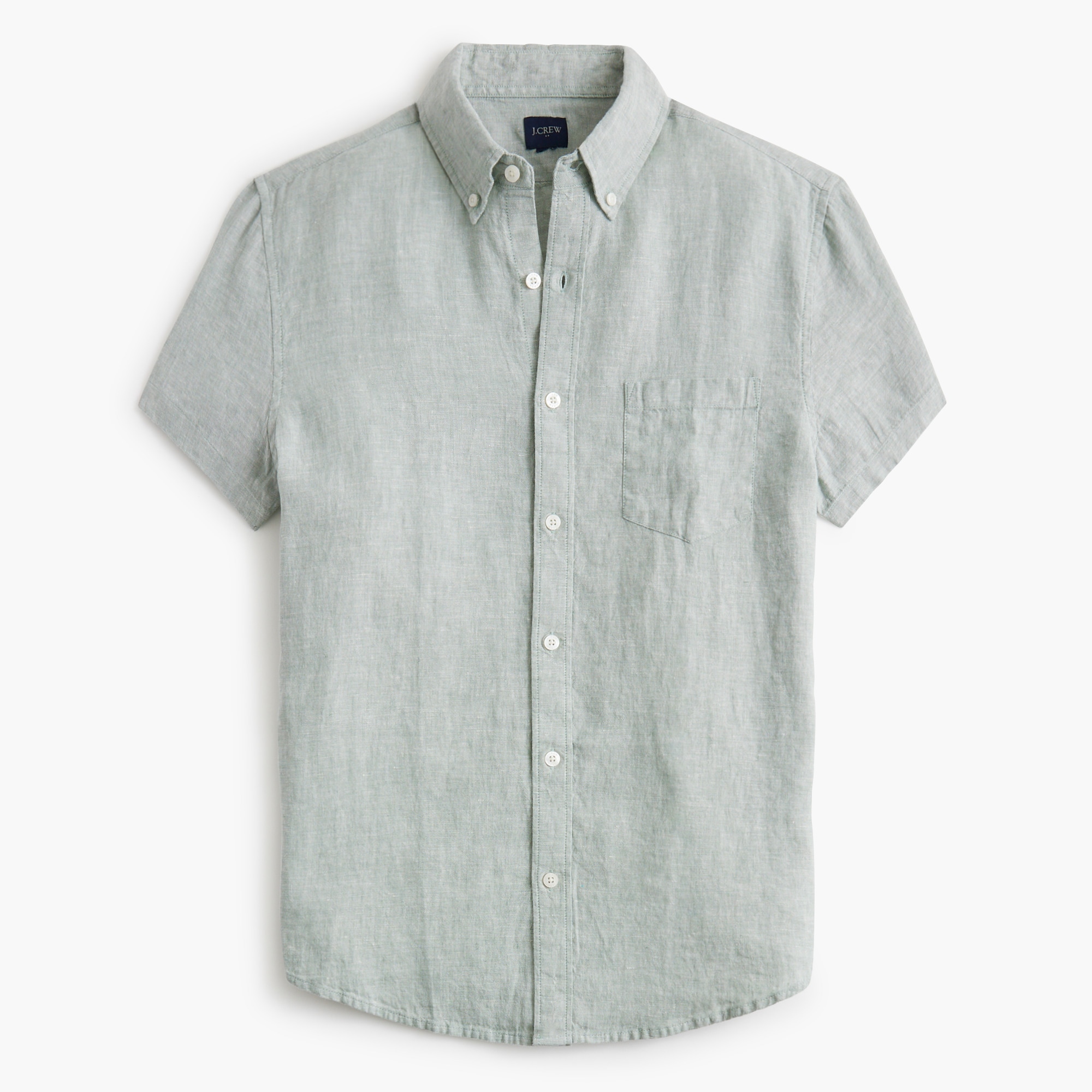 mens Short-sleeve linen-blend shirt
