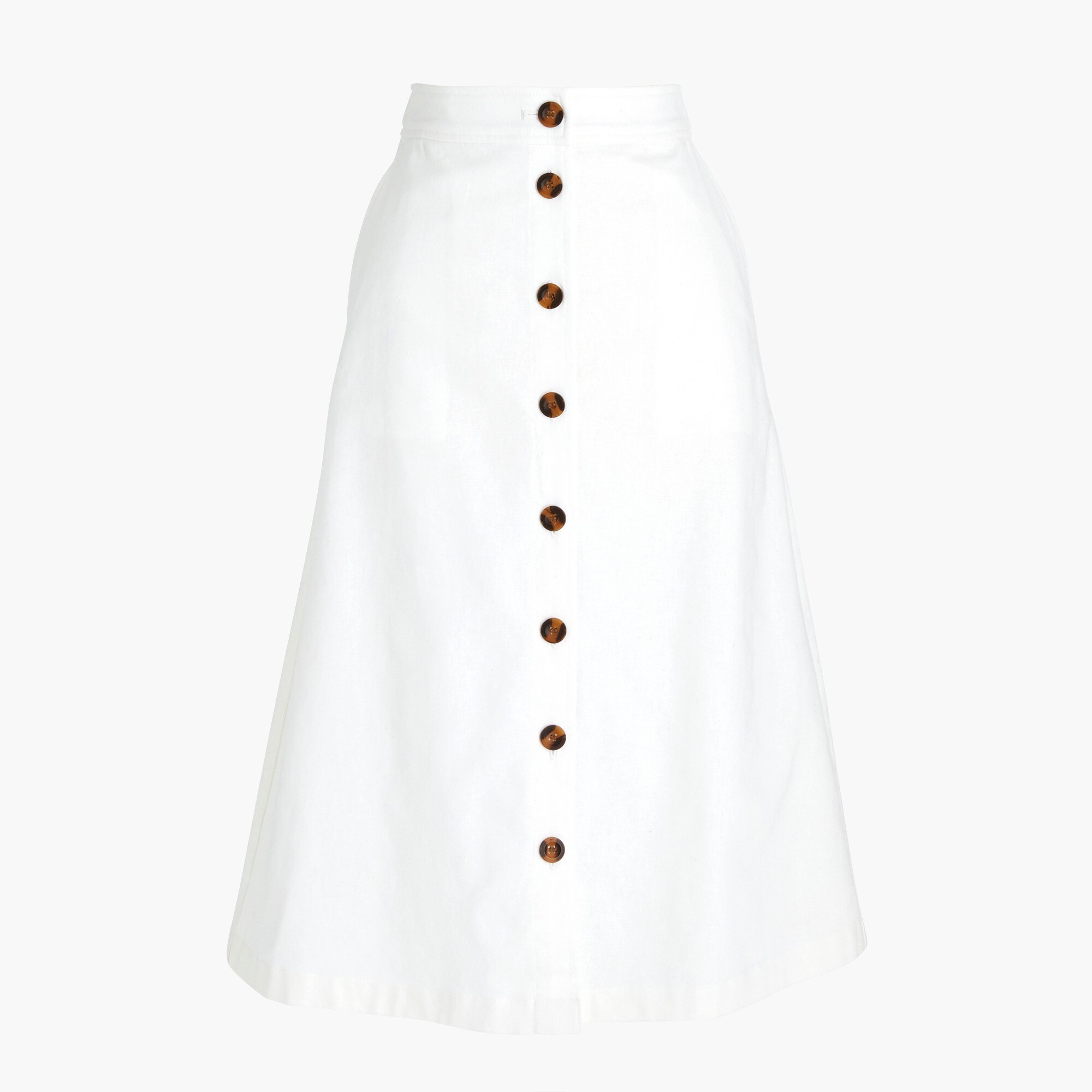 Button linen midi skirt