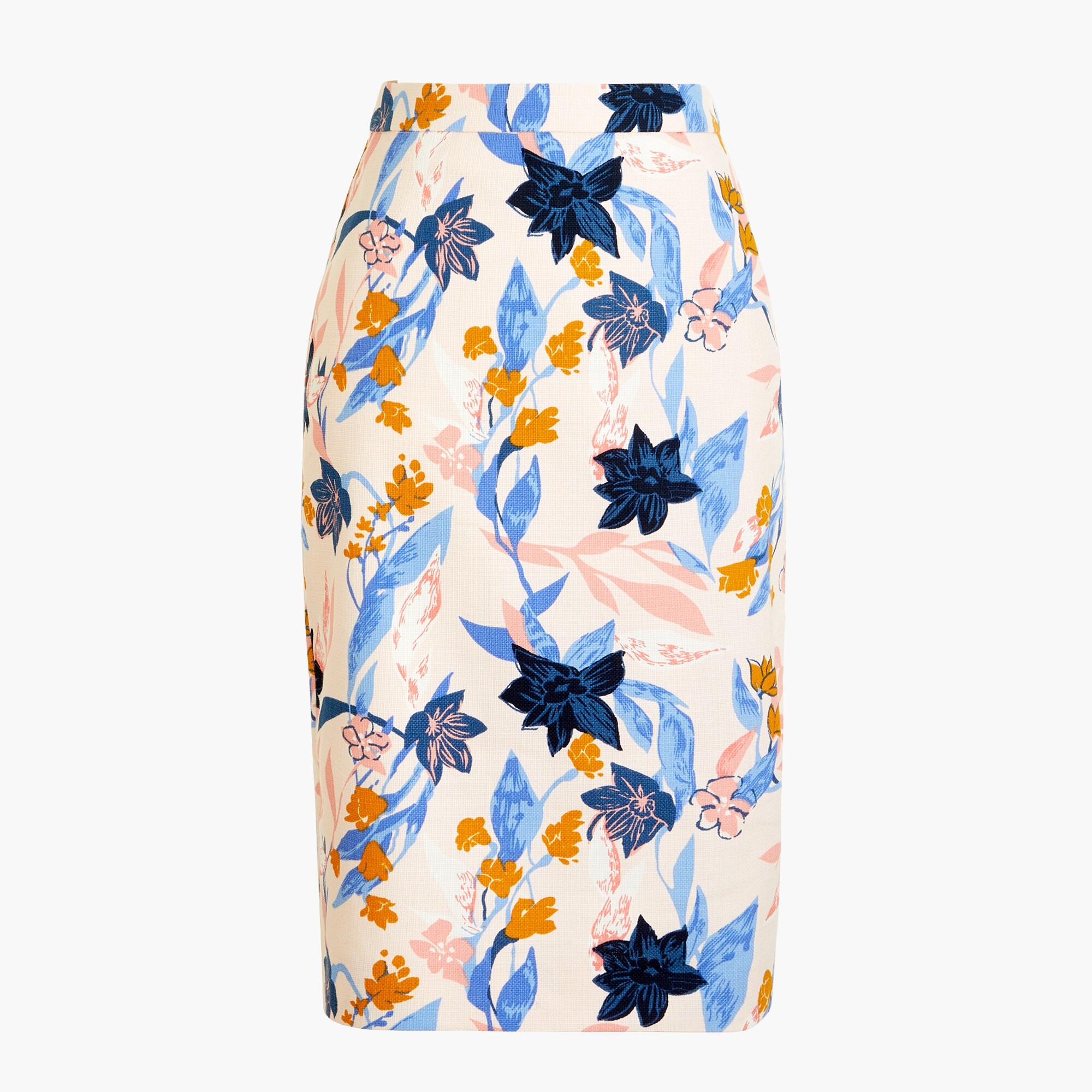 Printed basketweave pencil skirt
