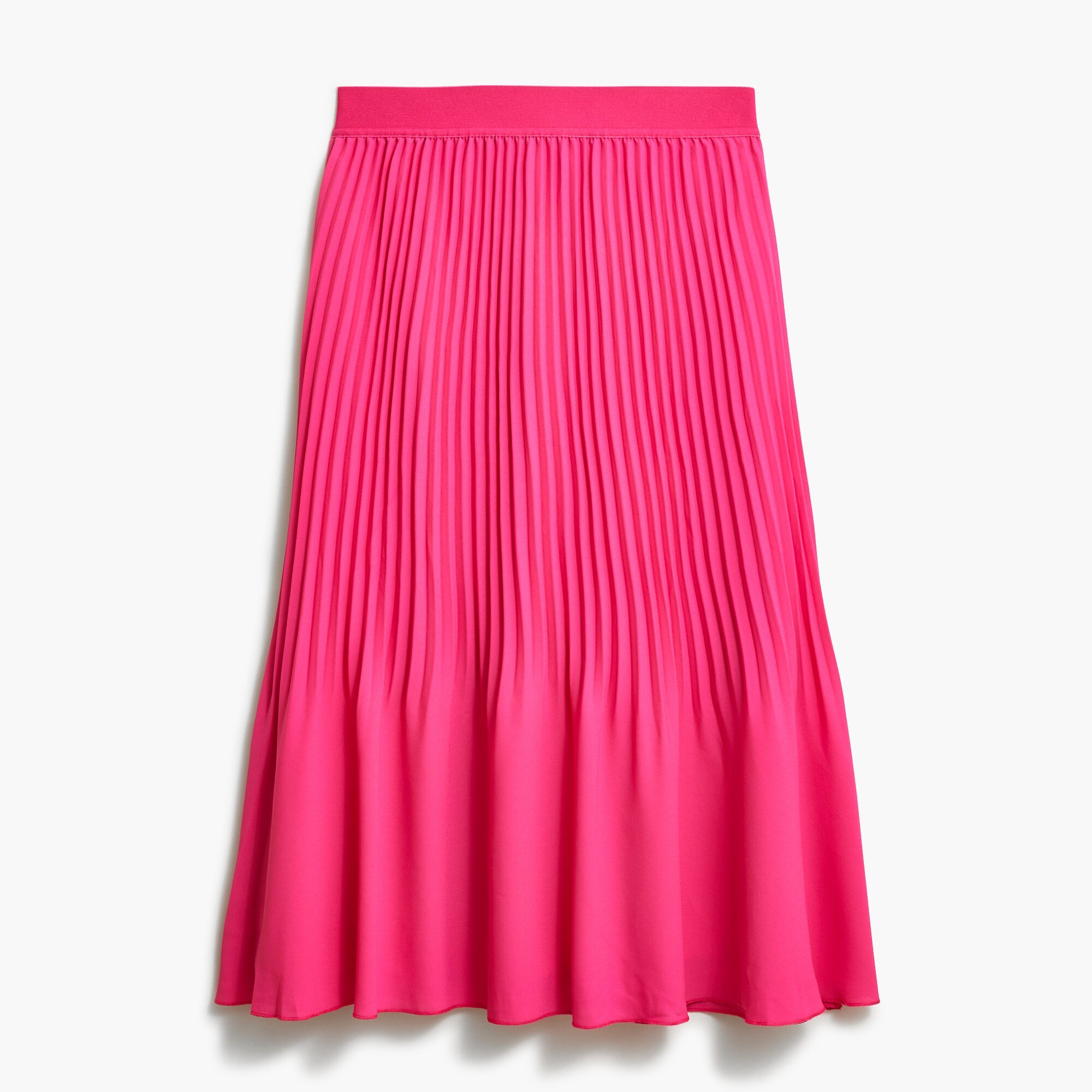 Elastic-waist pleated midi skirt