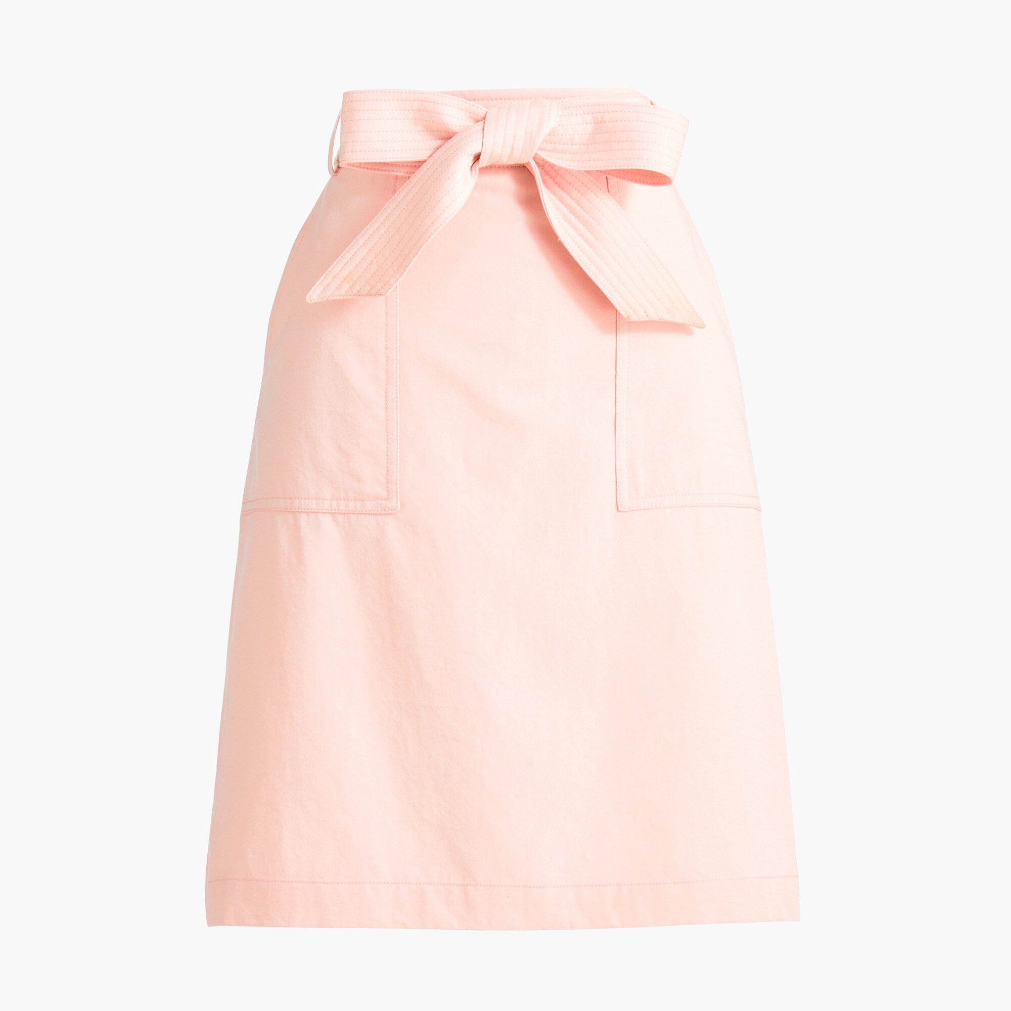belted a-line twill skirt for women