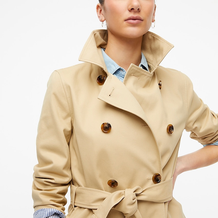 j.crew factory: classic trench coat, right side, view zoomed