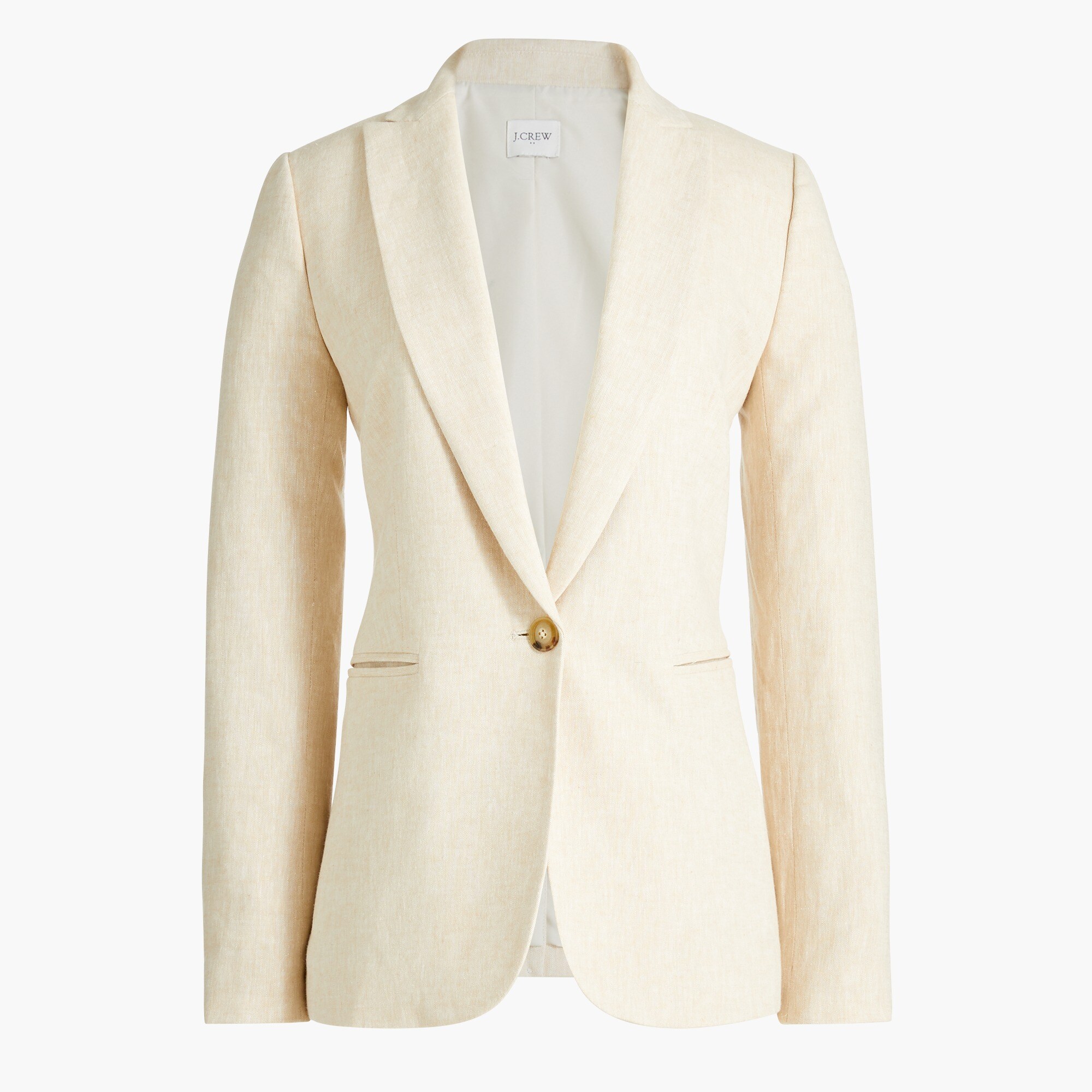 crosshatch linen-cotton holland blazer for women
