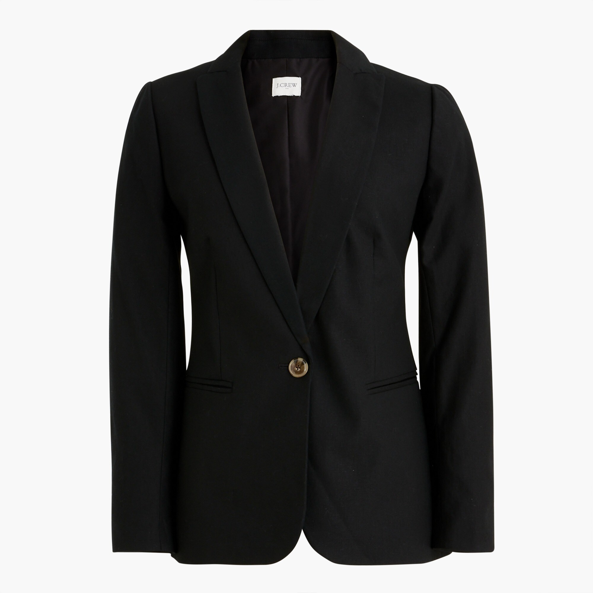 Linen-blend one-button blazer