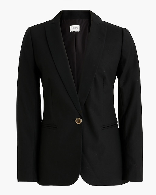  Linen-blend one-button blazer
