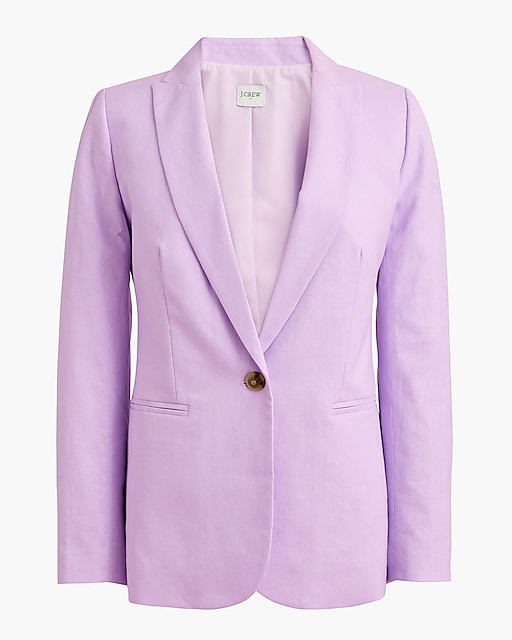  Linen-blend one-button blazer