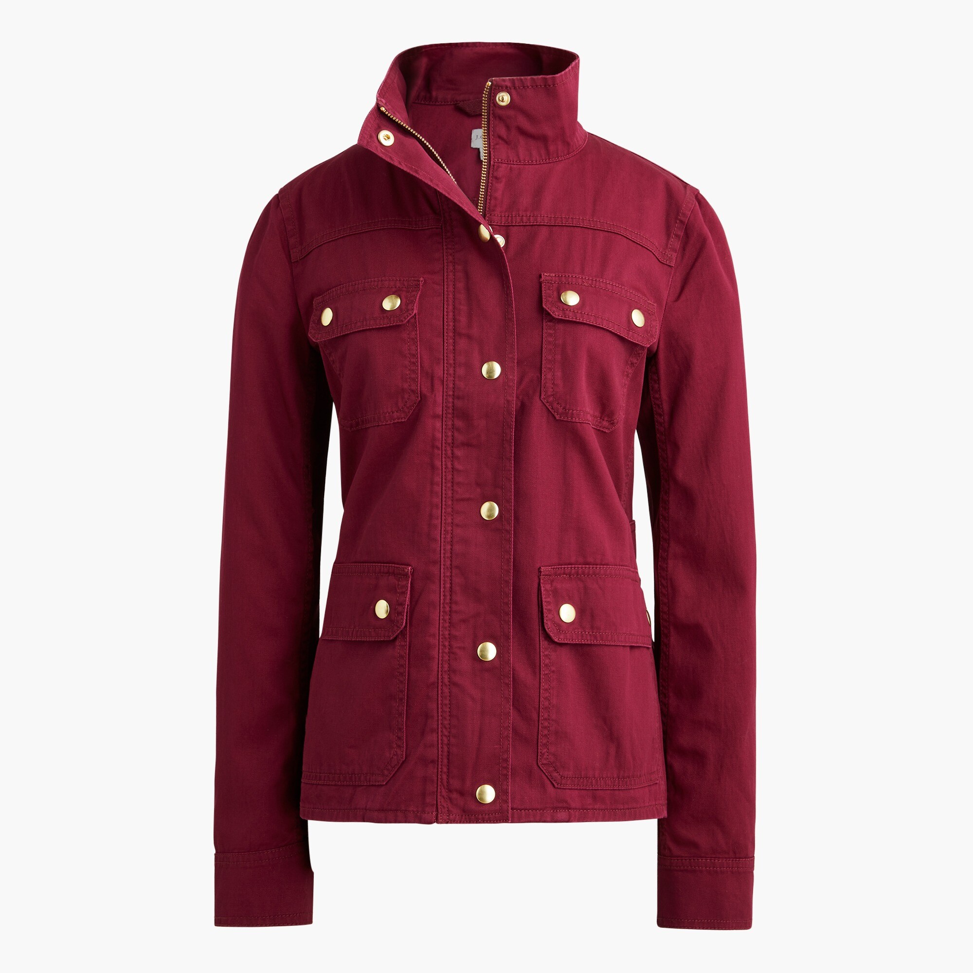 resin-coated twill field jacket for women