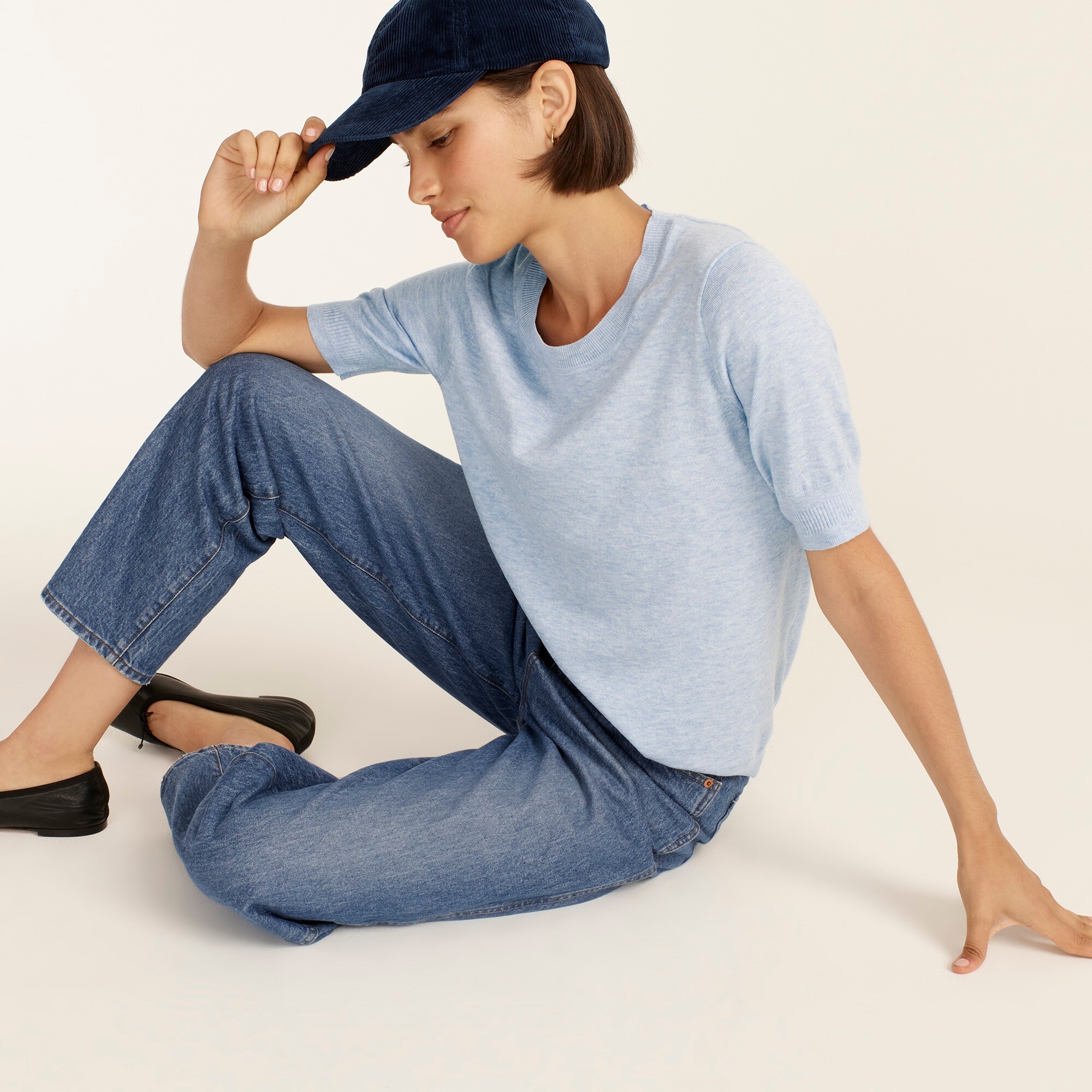 J.Crew Shortsleeve Silkblend Crewneck Sweater For Women