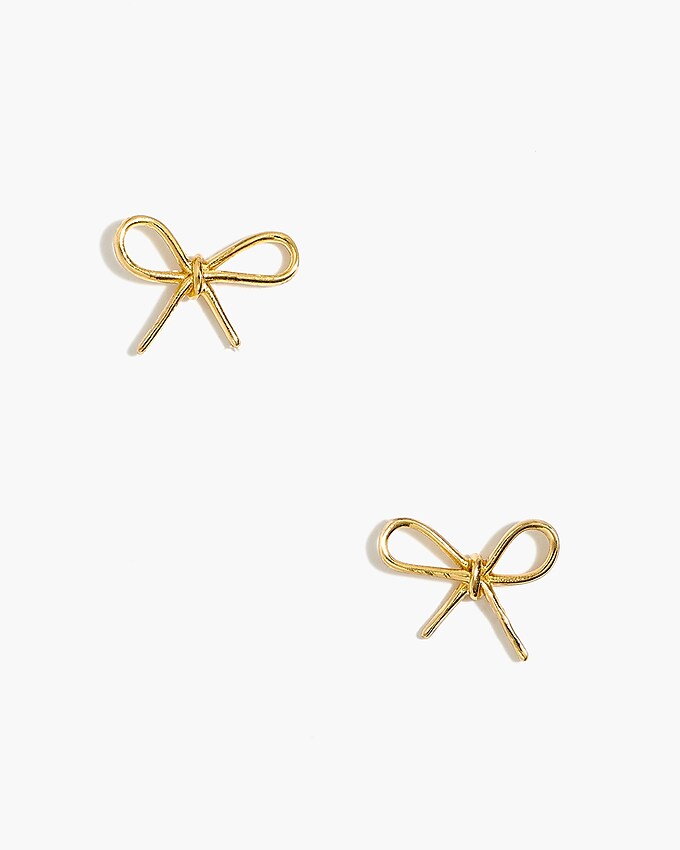 factory: bow stud earrings for women, right side, view zoomed
