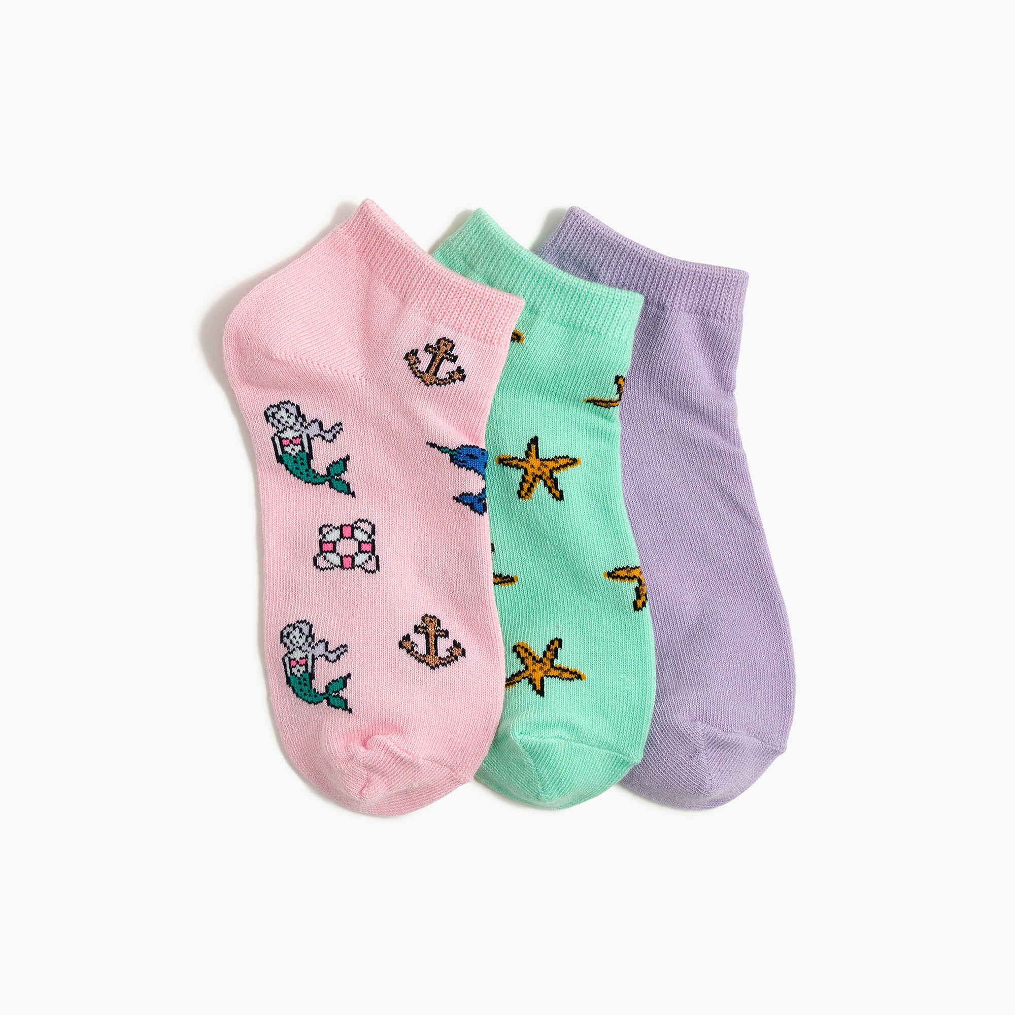 Girls' under the sea socks three-pack