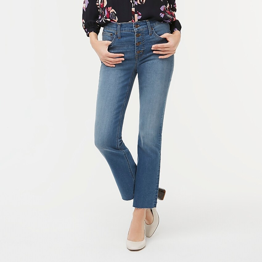 J.Crew Factory: 9 High-rise Flare Crop Button Fly Jean With Cut Hem For ...
