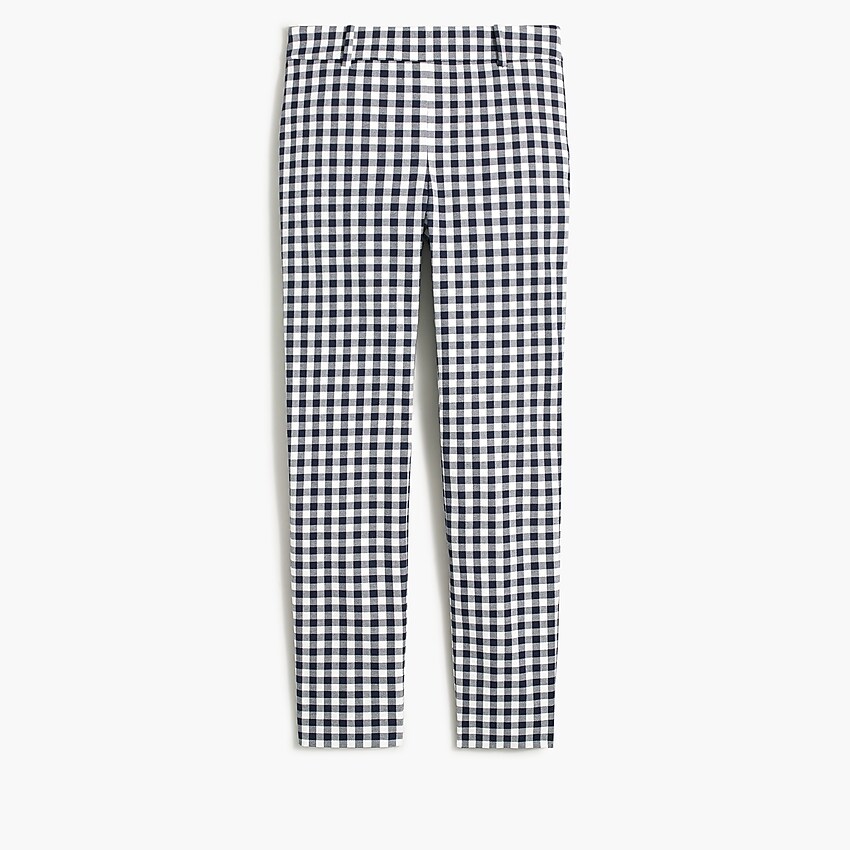 factory: gingham winnie pant in stretch cotton for women, right side, view zoomed