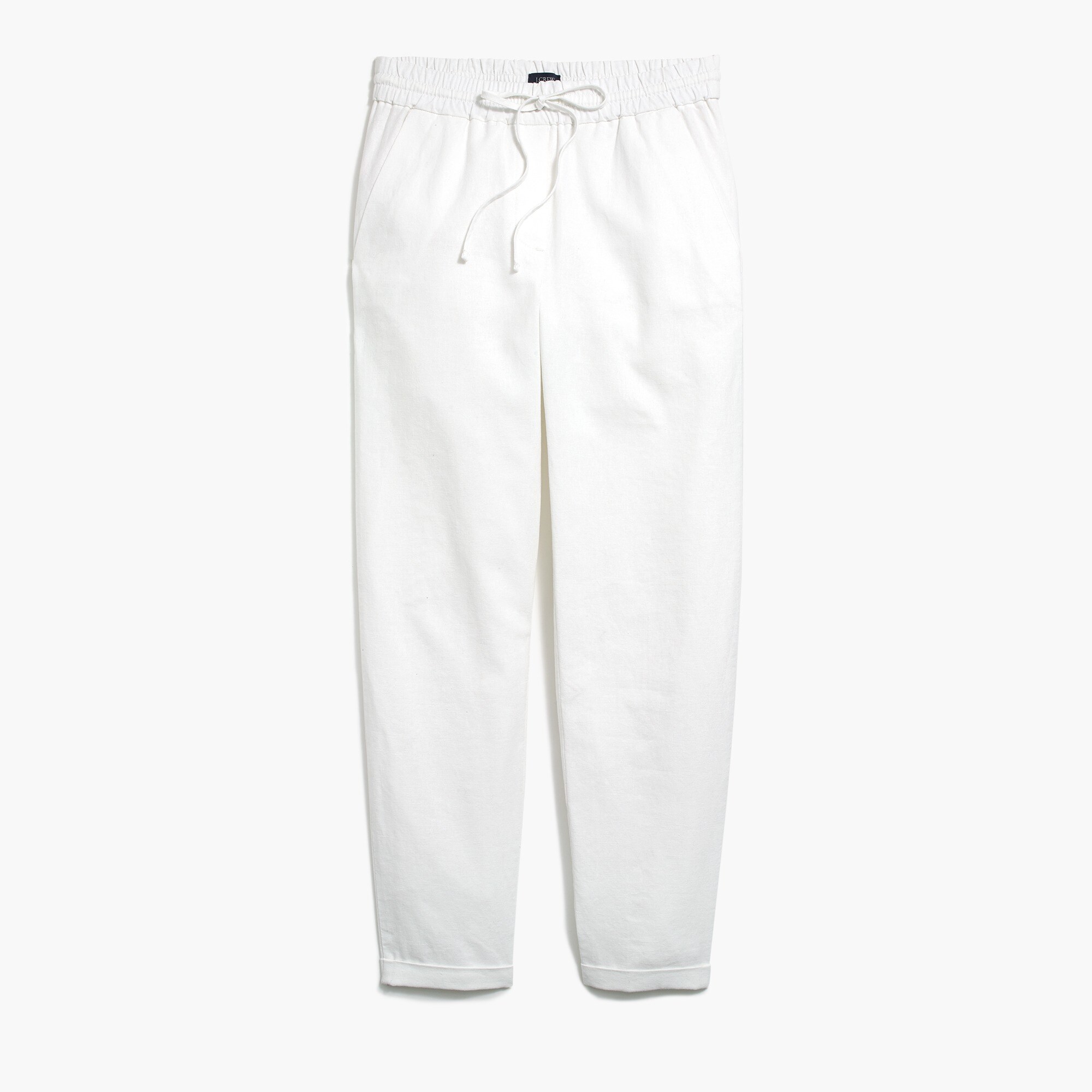 Linen-cotton drawstring pant